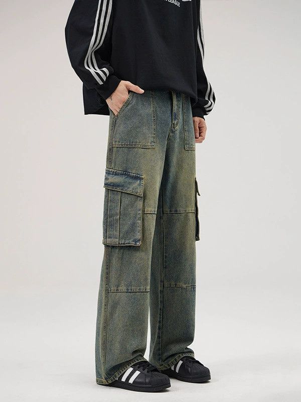 Vintage Vintage multi-pocket patchwork loose distressed jeans Size US 32 / EU 48 - 2 Thumbnail
