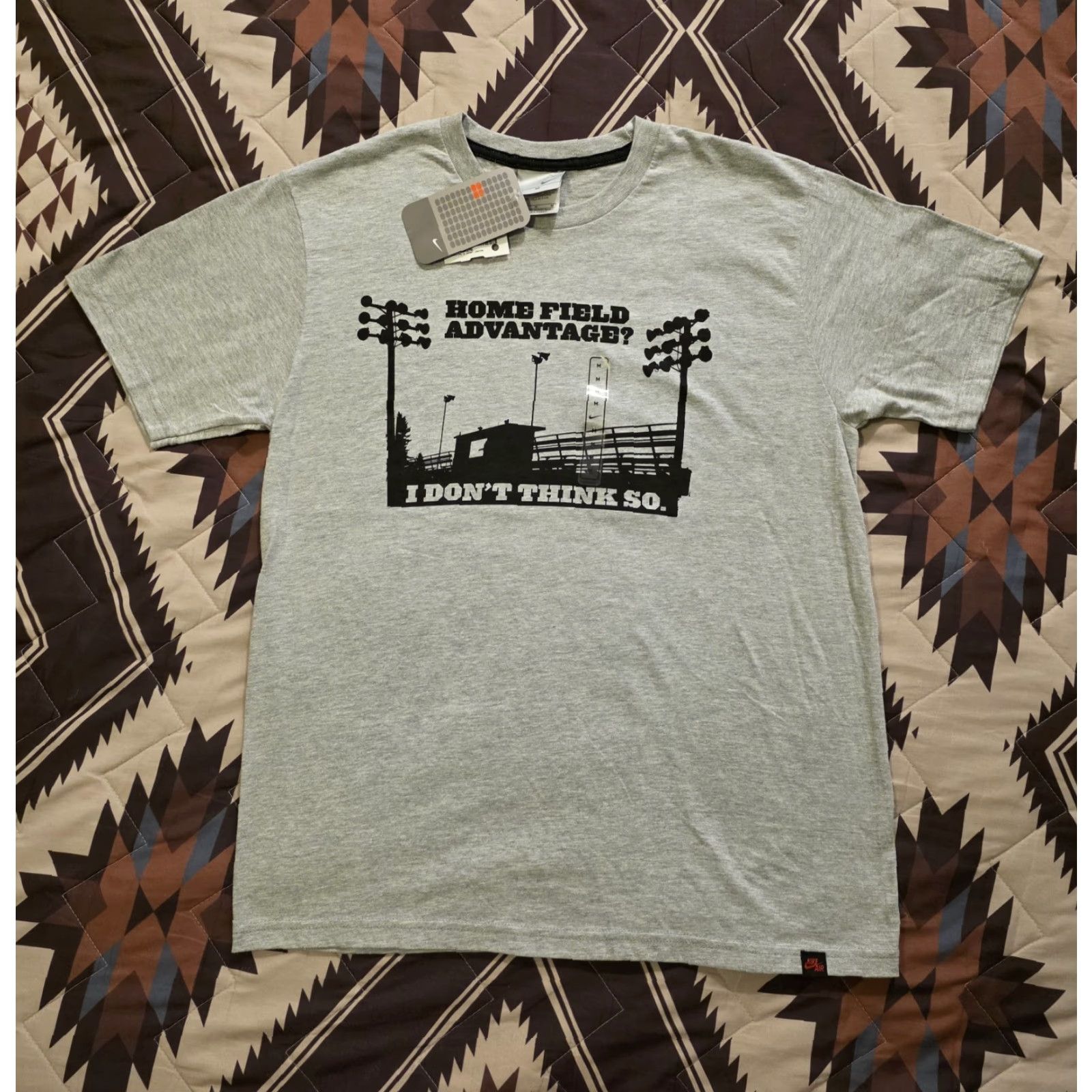 Nike VINTAGE Nike Air Your Grass Is Mine T Shirt Double Sided Gray M Men's Nike Air Sports Graphic Print Crew Neck Short Sleeve Cotton Regular fit Size US M / EU 48-50 / 2 - 2 Thumbnail