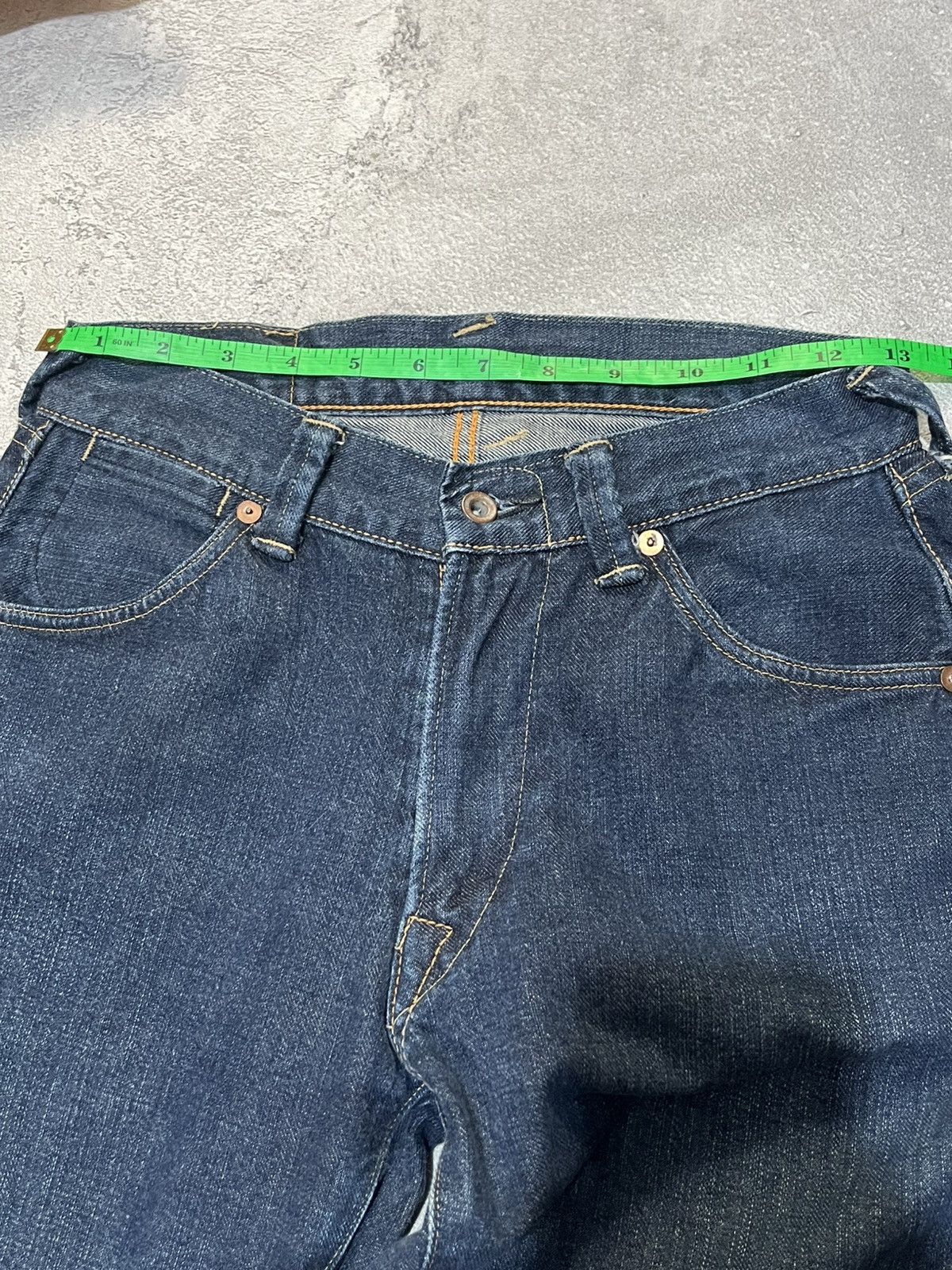 45rpm Japanese 45rpm Denim Cropped Indigo Dyeing R Embroidery Size 26" / US 2 / IT 38 - 6 Thumbnail
