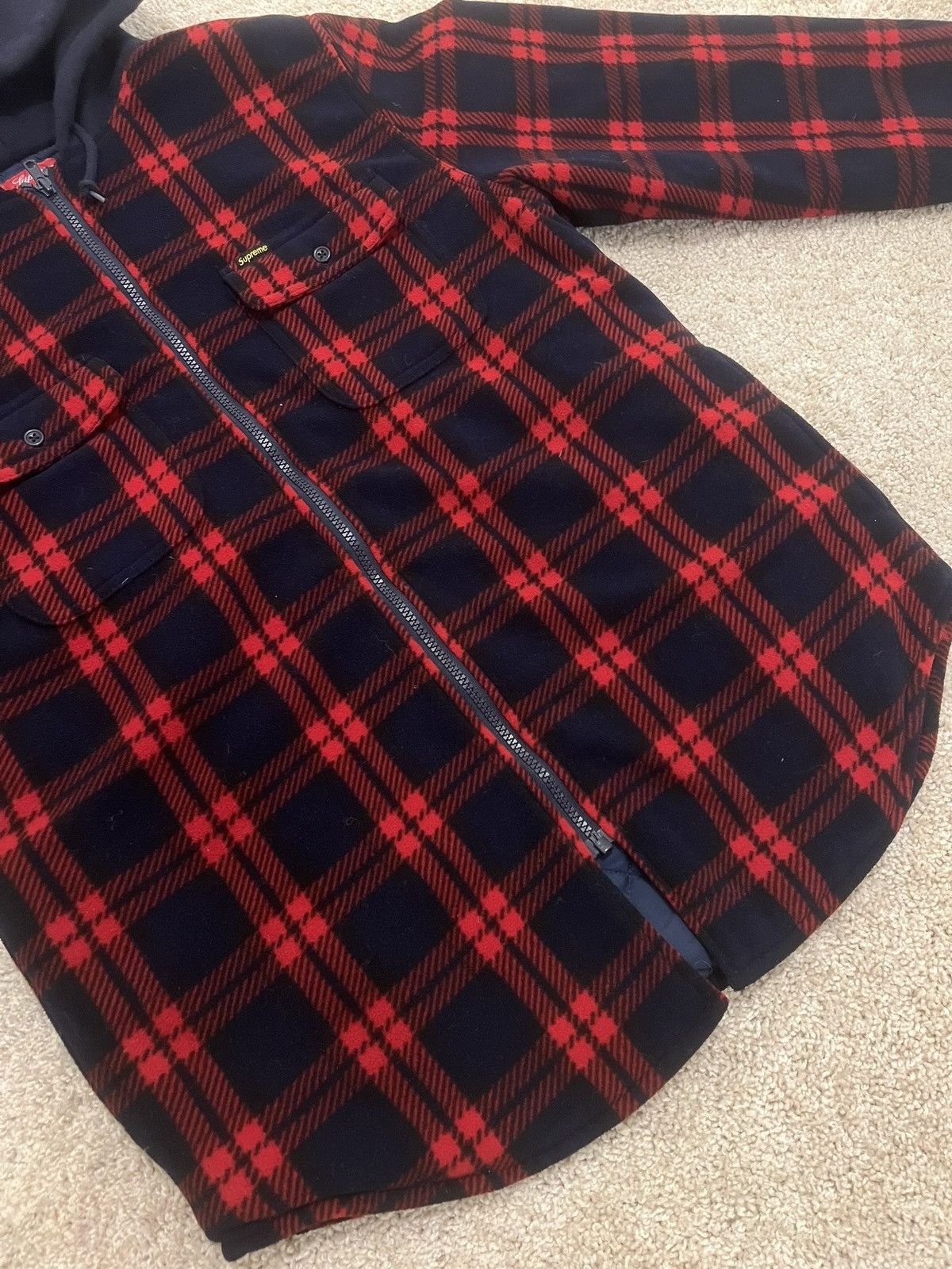 Supreme Supreme 2018 hooded plaid work shirt Size US M / EU 48-50 / 2 - 4 Thumbnail