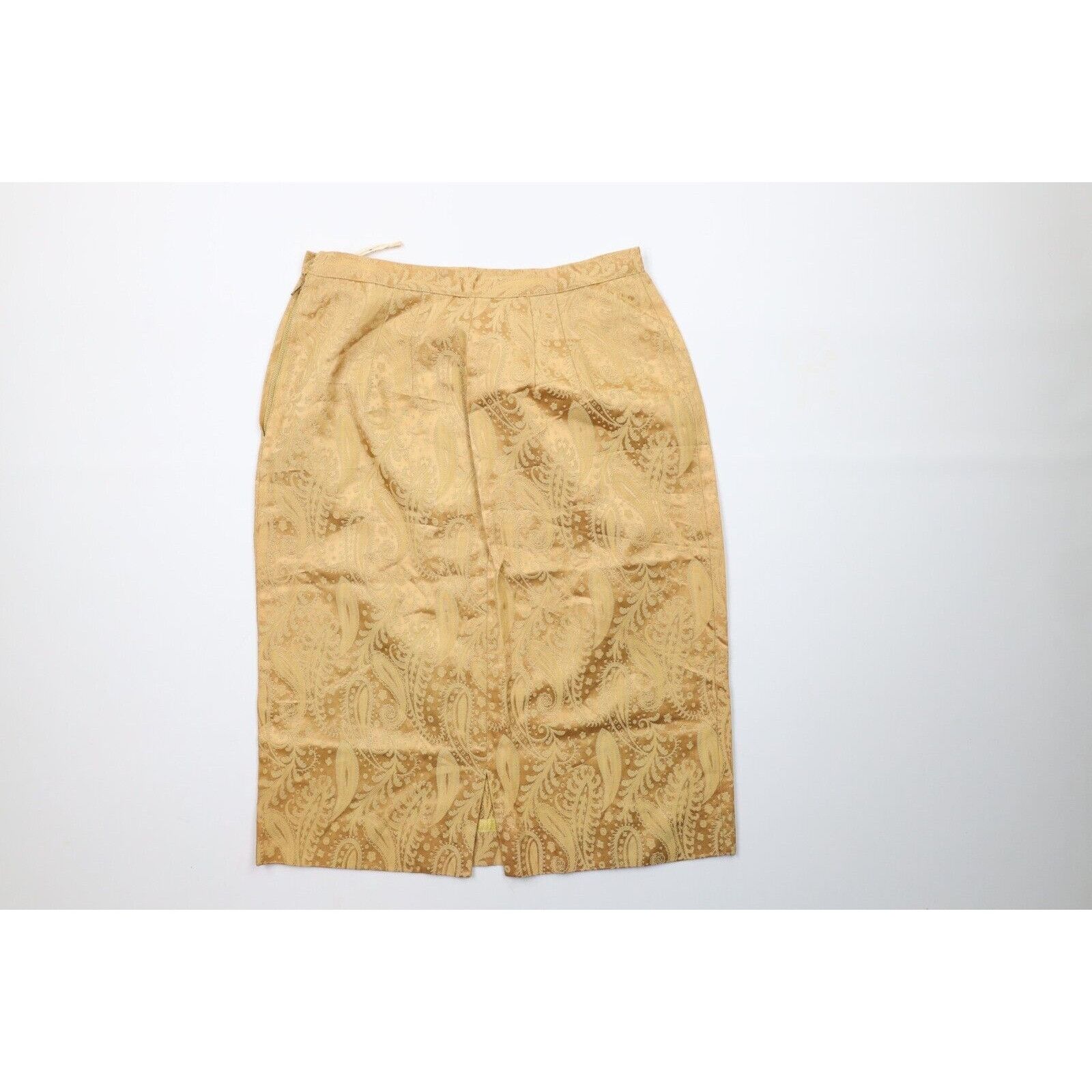 Vintage Vintage 50s 60s Rockabilly Silk Paisley Jacquard Skirt Size 24" / US 00 / IT 34 - 8 Thumbnail