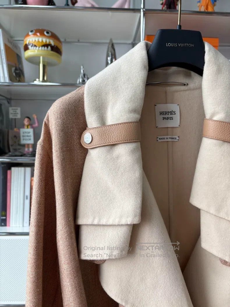 Hermes Hermes Long Double-faced Cashmere Coat with Belt, Leather Size XS / US 0-2 / IT 36-38 - 5 Thumbnail