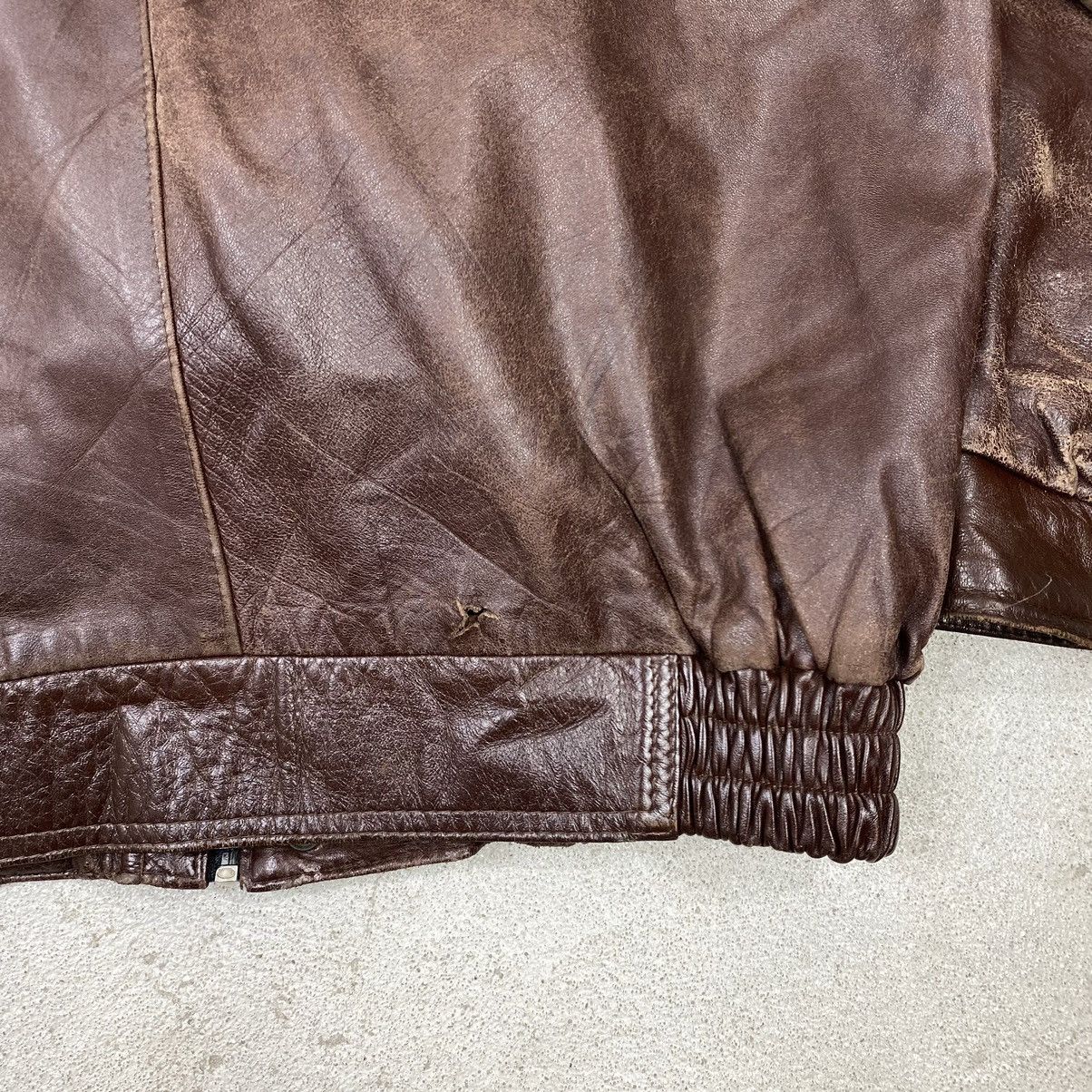 Vintage Leather jacket with lining vintage bomber boxy oversize Size US XL / EU 56 / 4 - 8 Thumbnail