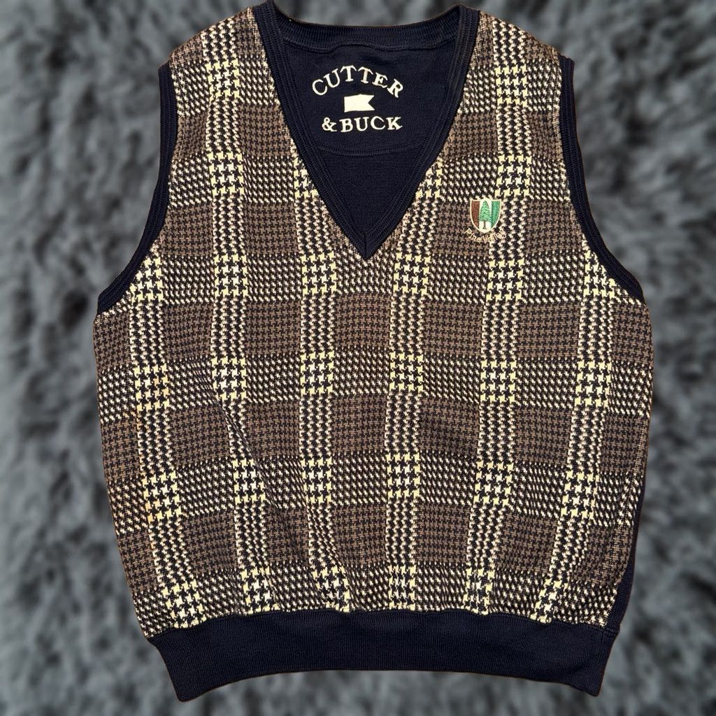 Peter Millar Cutter & Buck Vest Mens Large Pine Valley Argyle V Neck Golf Size US L / EU 52-54 / 3 - 1 Thumbnail