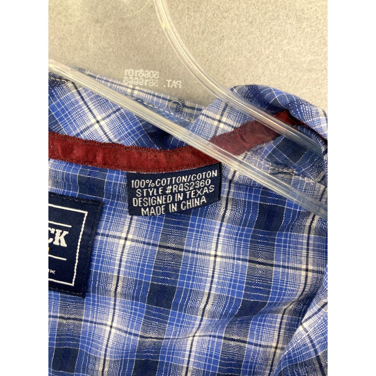 Vintage Panhandle Slim Mens Western Shirt Plaid Long Sleeve Button-Up Snap Pearl Snap Blue Cotton Panhandle Rough Stock Casual Workwear M Mens Size US M / EU 48-50 / 2 - 7 Thumbnail