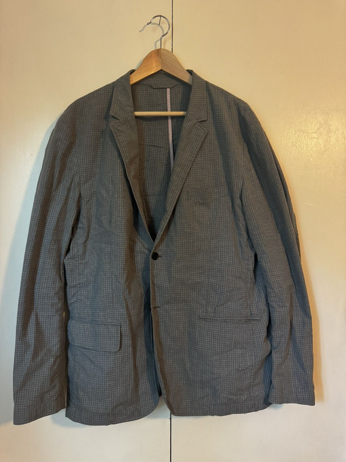 Michael Bastian XL Grey Plaid Unstructured Michael Bastian Sport Coat Size 44R - 1 Thumbnail