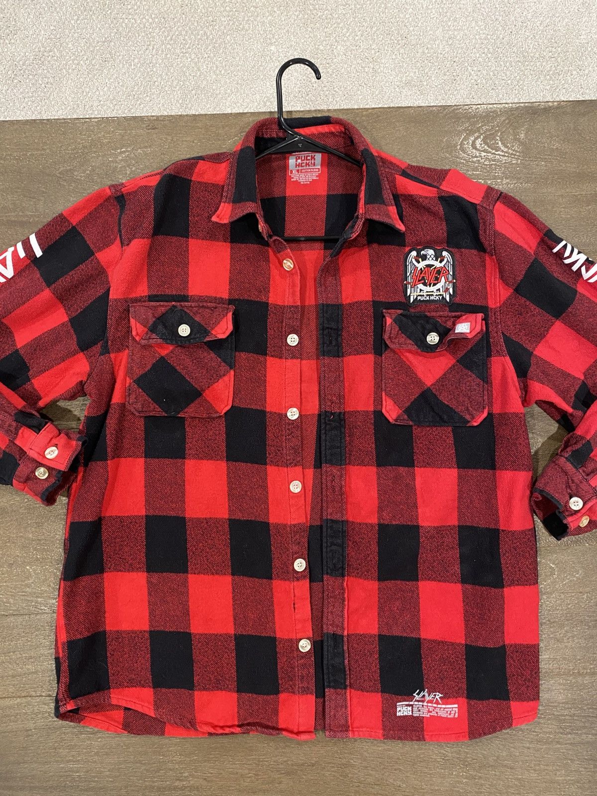 Slayer *RARE* Slayer "Fight Till Death" Puck Hcky Flannel Size US XL / EU 56 / 4 - 1 Thumbnail
