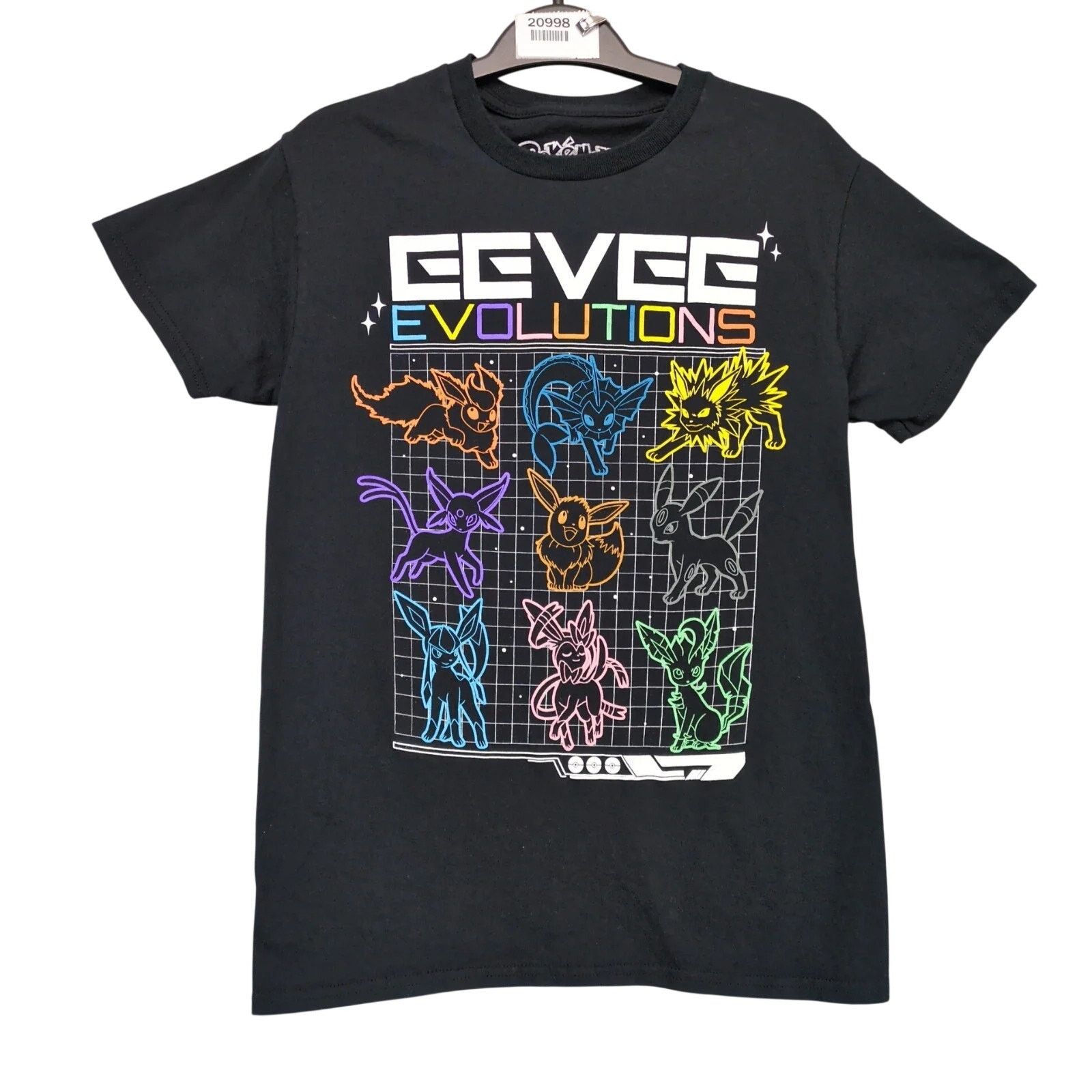 Nintendo Pokemon Eevee Evolutions Black Graphic T-Shirt Men's S Size US S / EU 44-46 / 1 - 1 Thumbnail