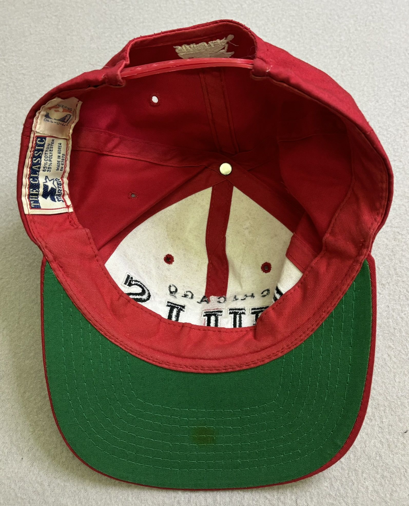 NBA × Starter × Vintage Chicago Bulls NBA 90s Starter Red Cap Size ONE SIZE - 7 Thumbnail