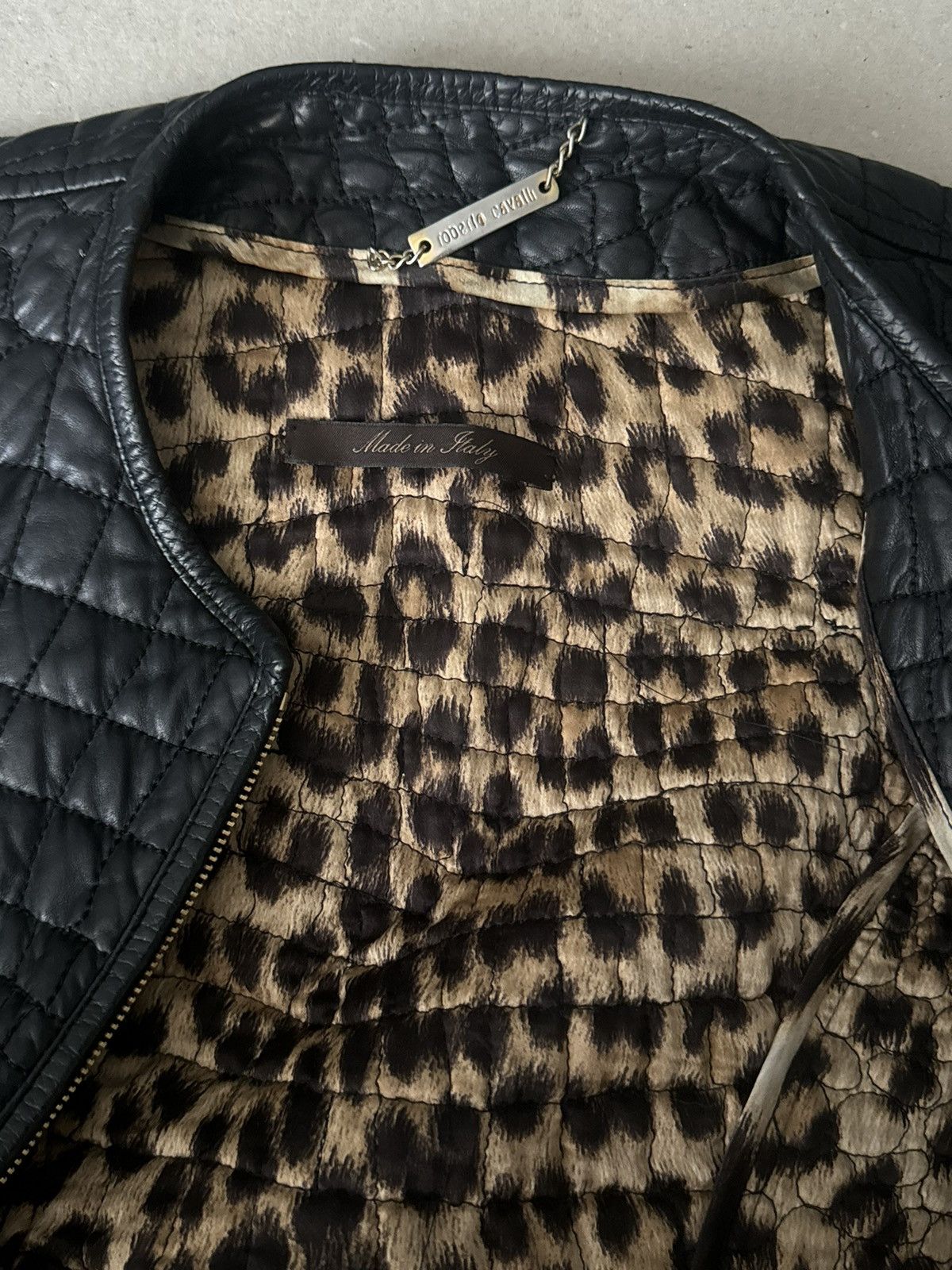 Roberto Cavalli Runway Roberto Cavalli leather jacket leopard silk lining Size S / US 4 / IT 40 - 6 Thumbnail