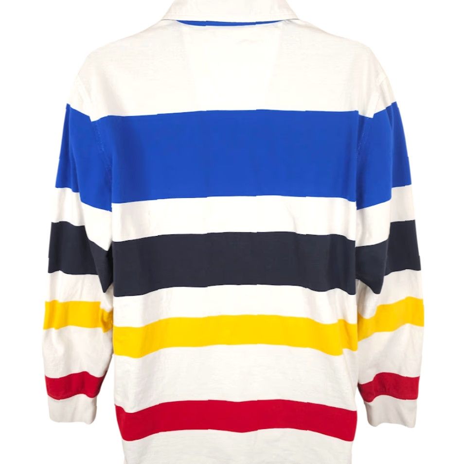 Nautica Nautica Rugby Polo Shirt Mens Size Large Blue Striped Long Sleeves Size US L / EU 52-54 / 3 - 5 Thumbnail