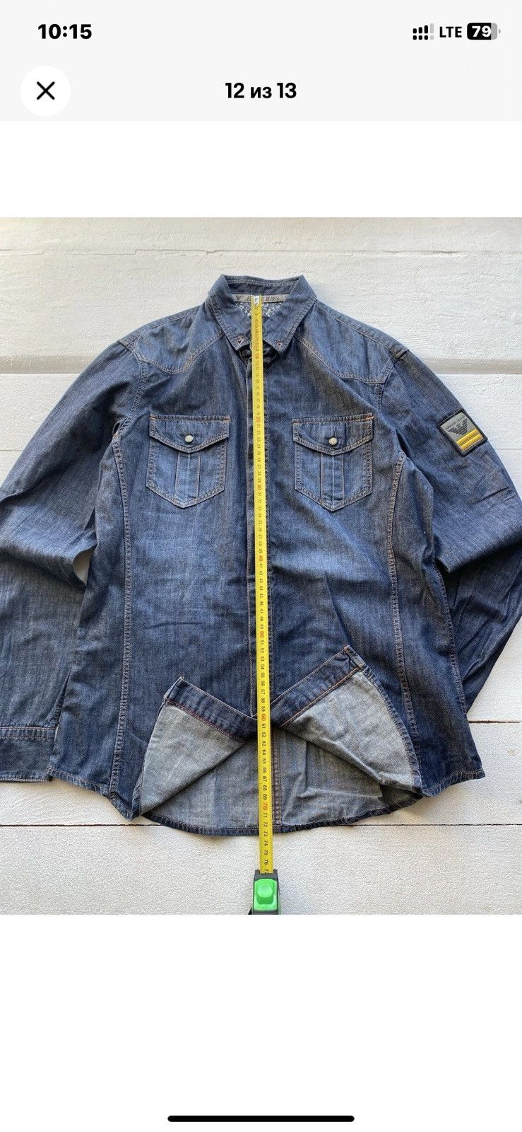 Armani 90s Armani Jeans Archive Designer Blue Denim Button Shirt M Size US M / EU 48-50 / 2 - 12 Thumbnail