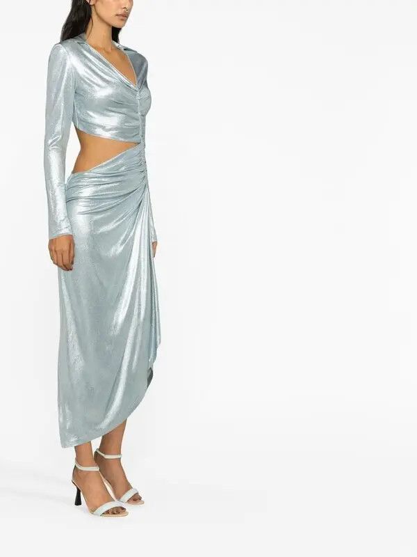 Off-White o1y1125 Midi Dress in Sky Blue Size S / US 4 / IT 40 - 3 Thumbnail
