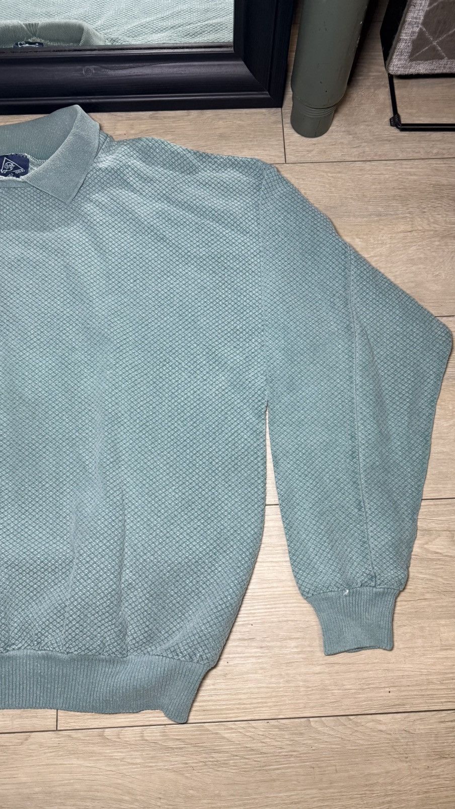 Gotcha Vintage 1990s Sea Foam Blue Thermal Waffle Weave Long Sleeve Size US XL / EU 56 / 4 - 6 Thumbnail