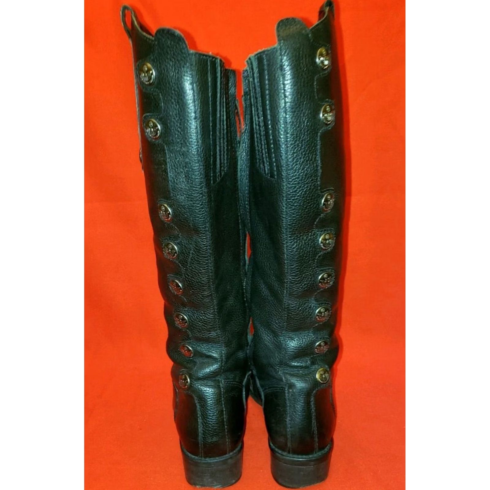 Matisse Matisse Sargent Riding Boots Black Real Leather 6.5M 9 Buttons Military Look Women Size US 5 / IT 35 - 6 Thumbnail