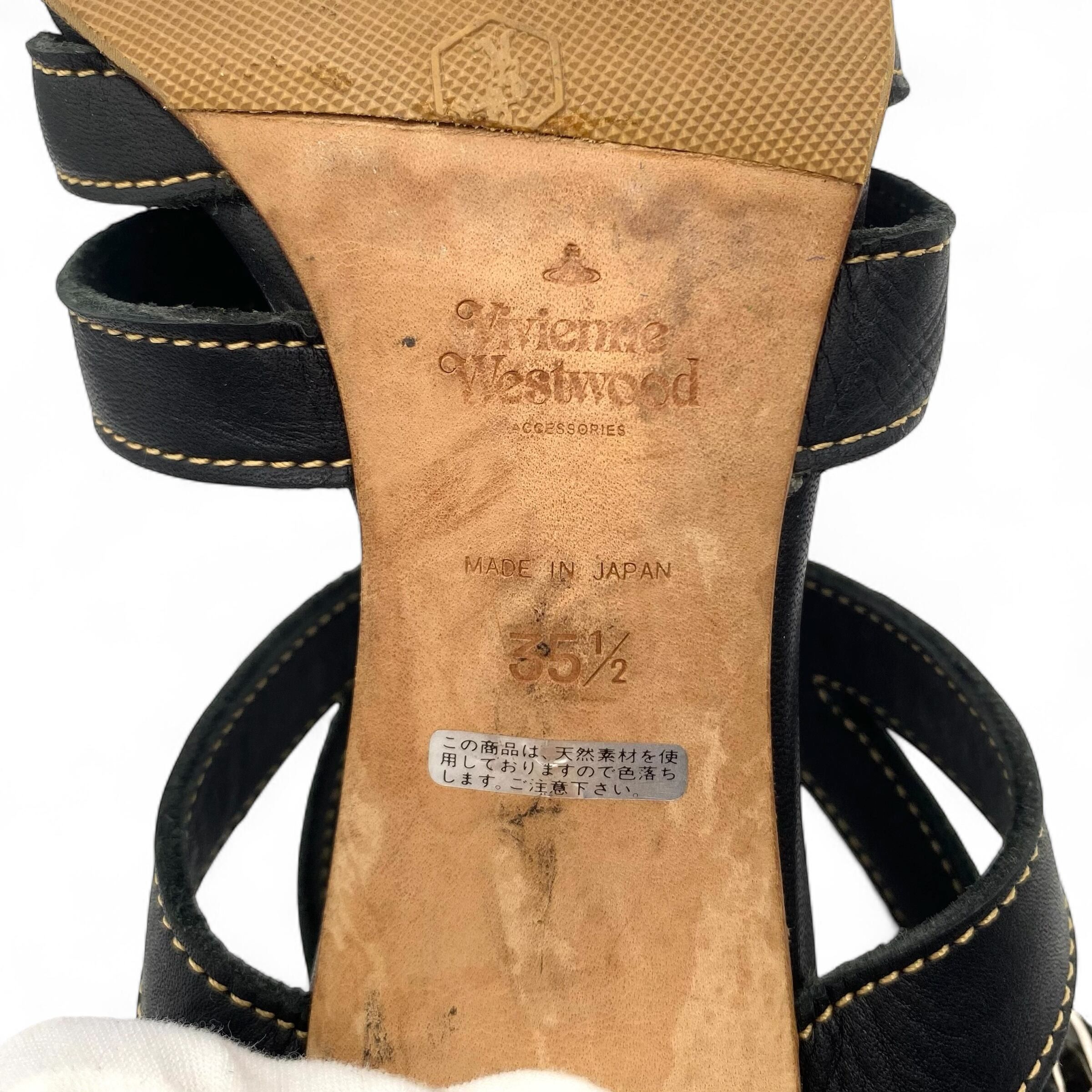 Vivienne Westwood Vintage Vivienne Westwood Leather Heel Sandals 35 1/2 Size US 5.5 / IT 35.5 - 9 Thumbnail