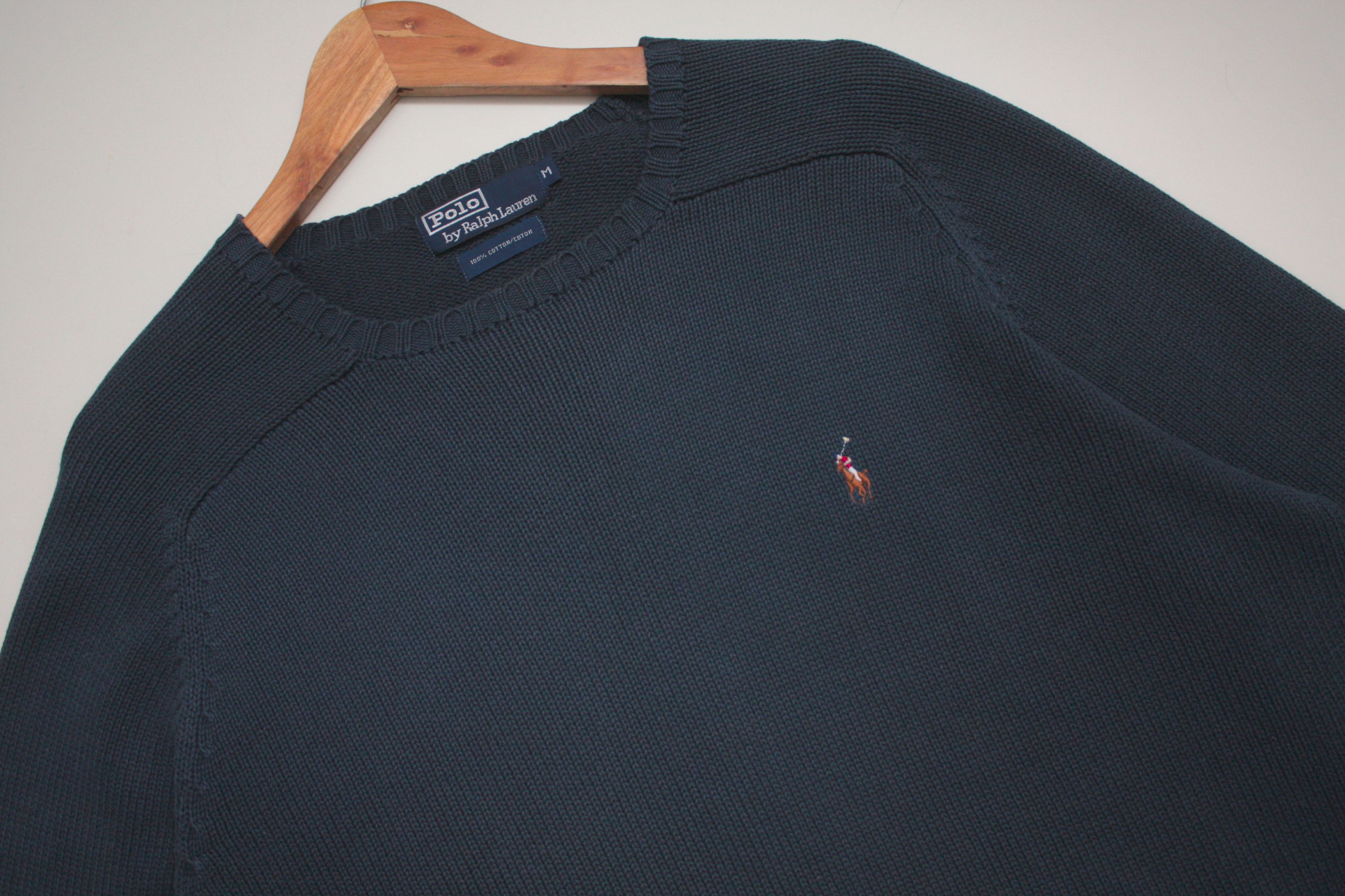 image of Polo Ralph Laurent Vintage Navy Knitted Sweater Men's Medium
