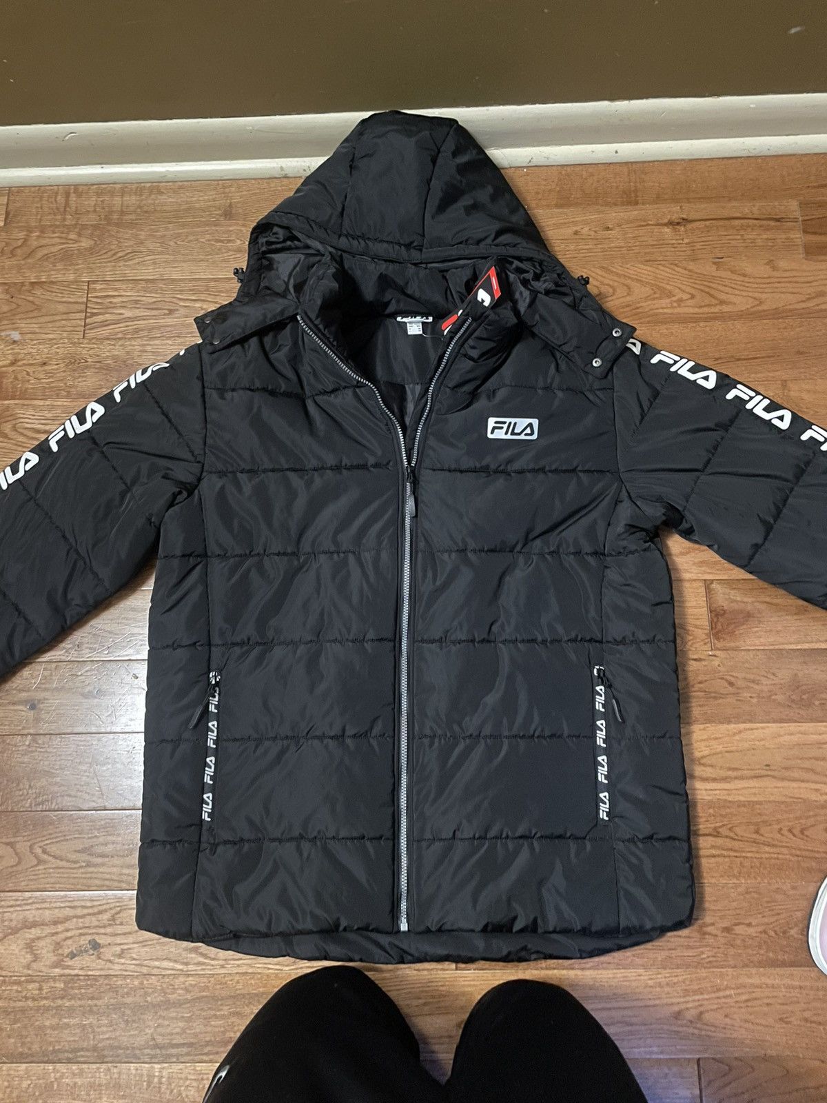 Fila Black Fila Puffer Jacket Size US XL / EU 56 / 4 - 1 Thumbnail
