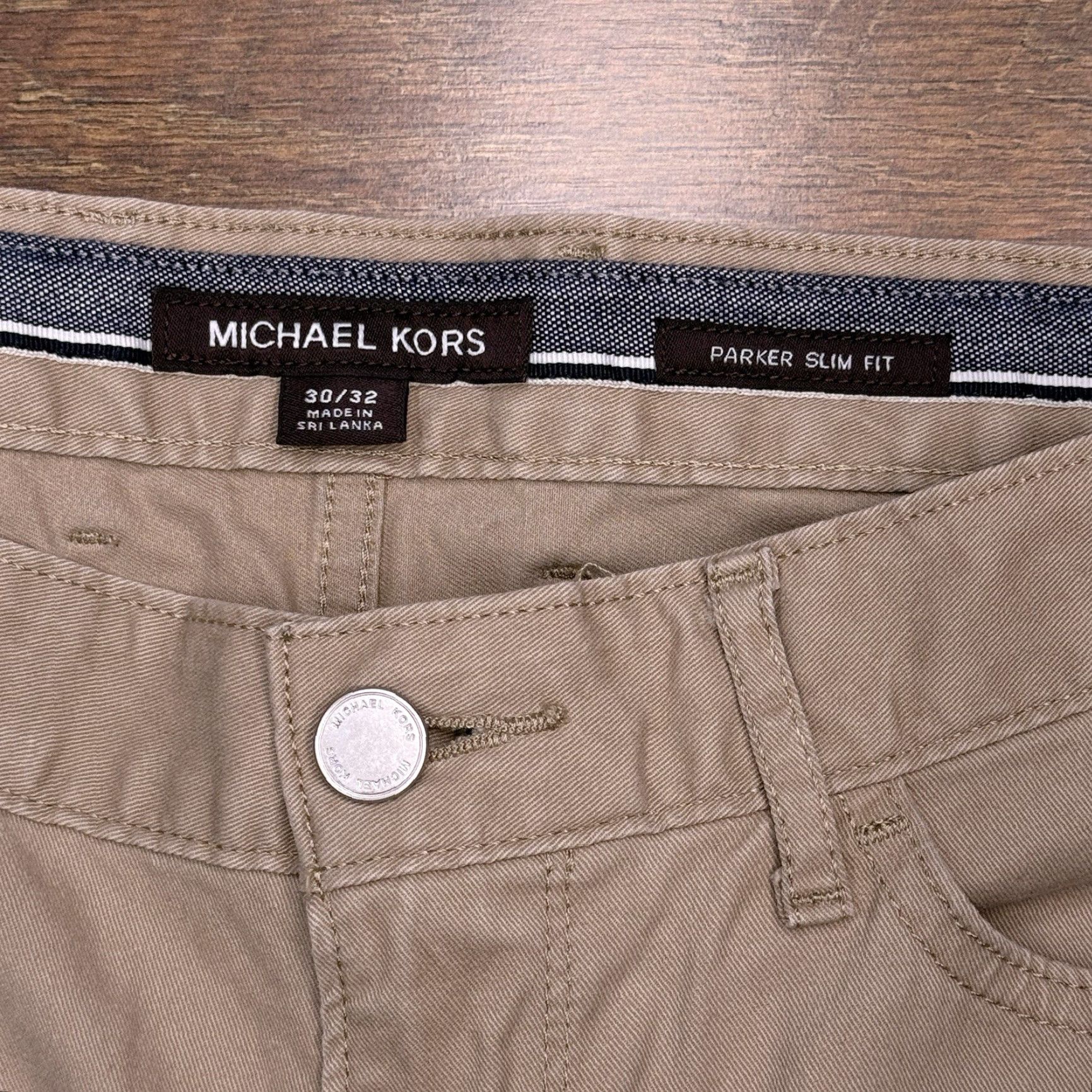 Michael Kors Michael Kors Parker Slim Fit Pants Mens 30x32 Chino Brown Twill Stretch Cotton Elastane Straight Leg 5-Pocket Button Zip Casual Wedding Renaissance? Size US 30 / EU 46 - 2 Thumbnail