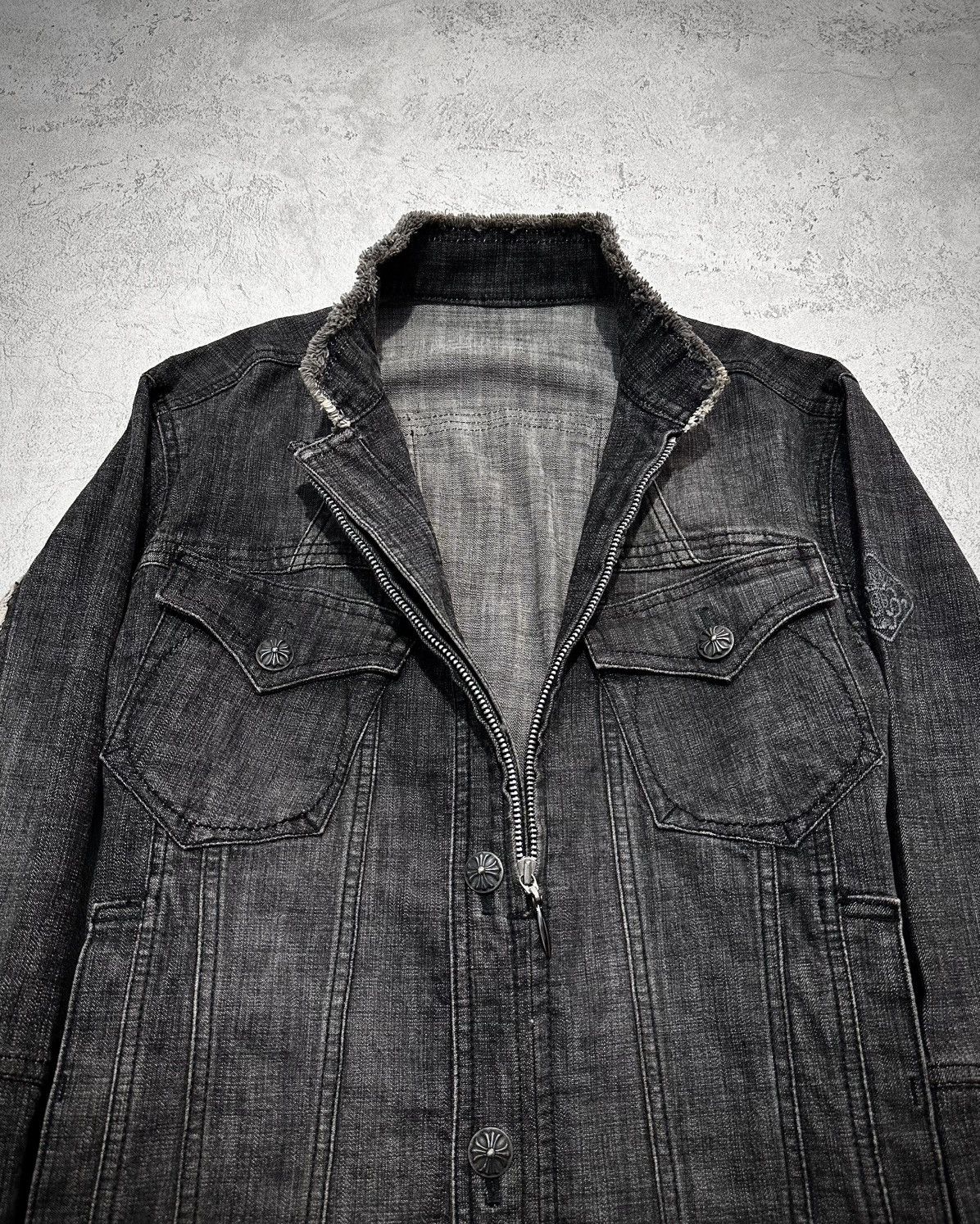 Japanese Brand A-Journey Distressed Stone Washed Biker Denim Jacket Size US M / EU 48-50 / 2 - 5 Thumbnail