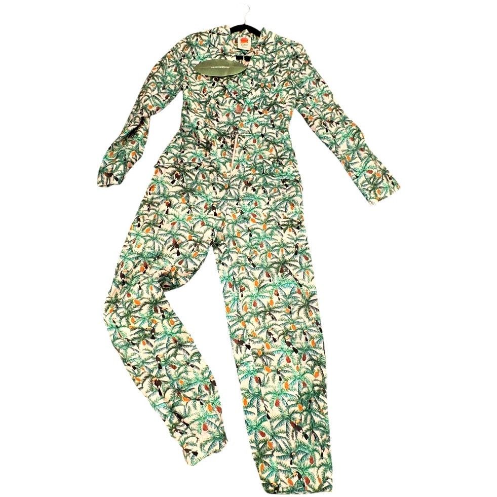 Farm Rio FARM RIO | Tropical Mini Toucan Blazer Jumpsuit | Linen |XS Size 25" / US 0 / IT 36 - 4 Thumbnail