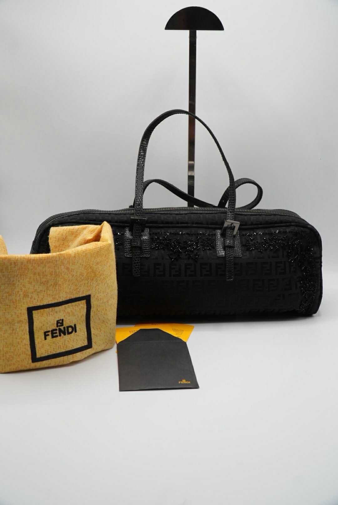Fendi Fendi Black Mamma Baguette Sequined Shoulder Bag Size ONE SIZE - 1 Thumbnail