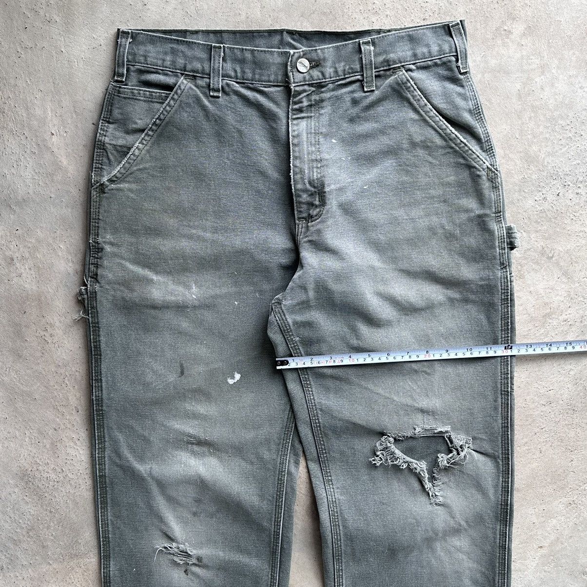 Carhartt × Vintage (33x31) Crazy Distressed Carhartt Carpenter Pants B11 MOS Size US 33 - 5 Thumbnail