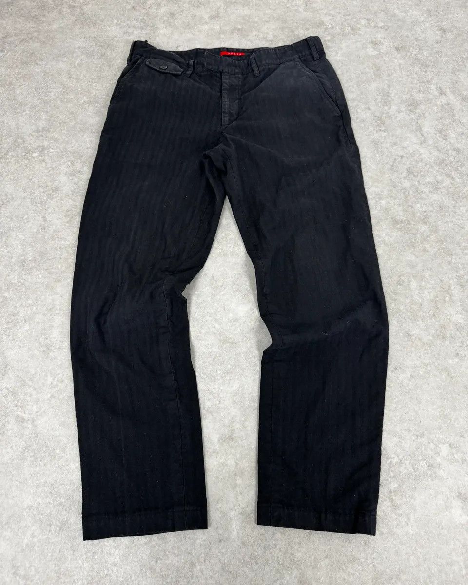 Prada AW2007 Prada Black Striped Cozy Pants Size US 34 / EU 50 - 1 Thumbnail
