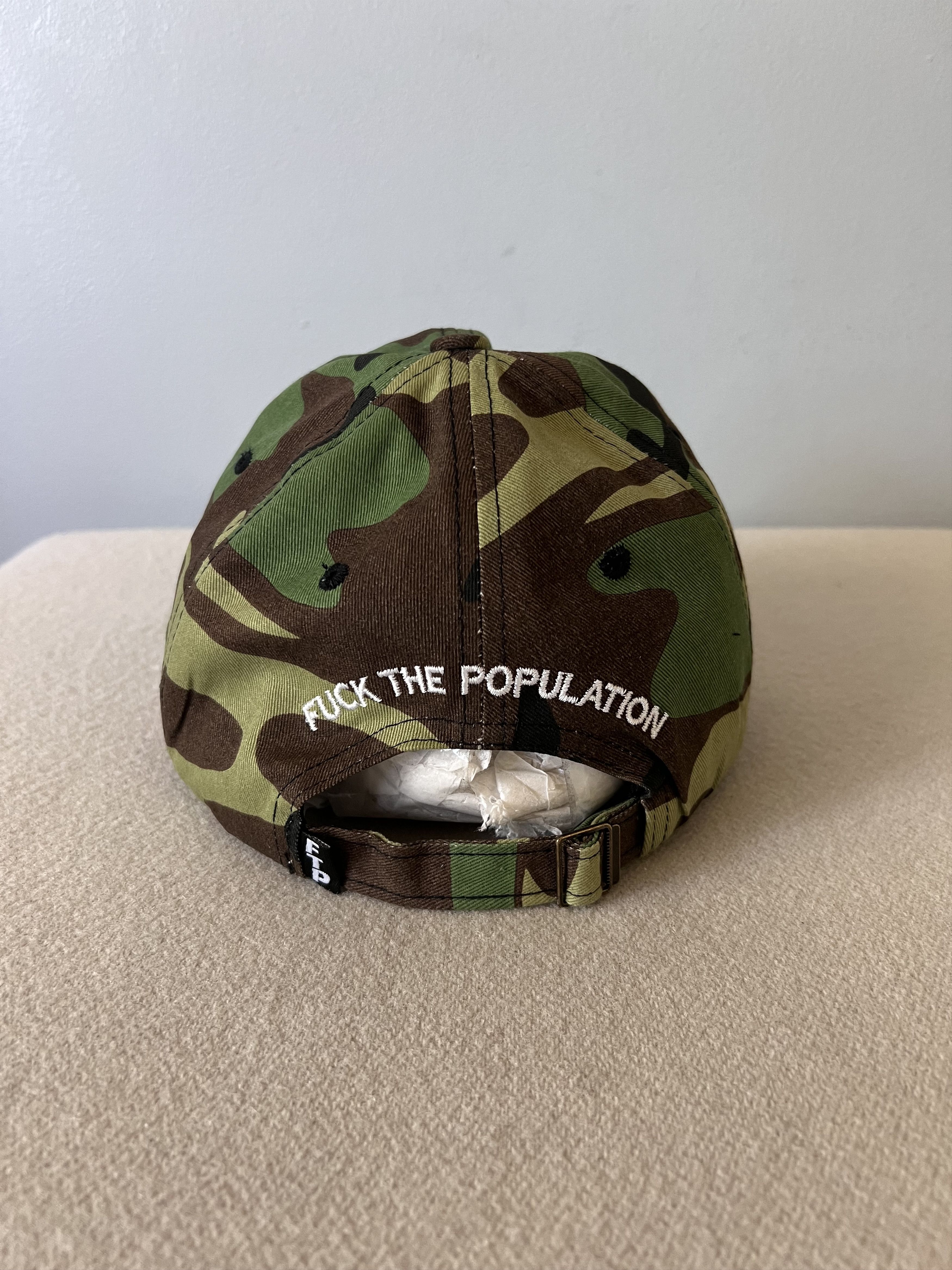Fuck The Population FTP 6 Panel Hat in Woodland Camo Size ONE SIZE - 4 Thumbnail