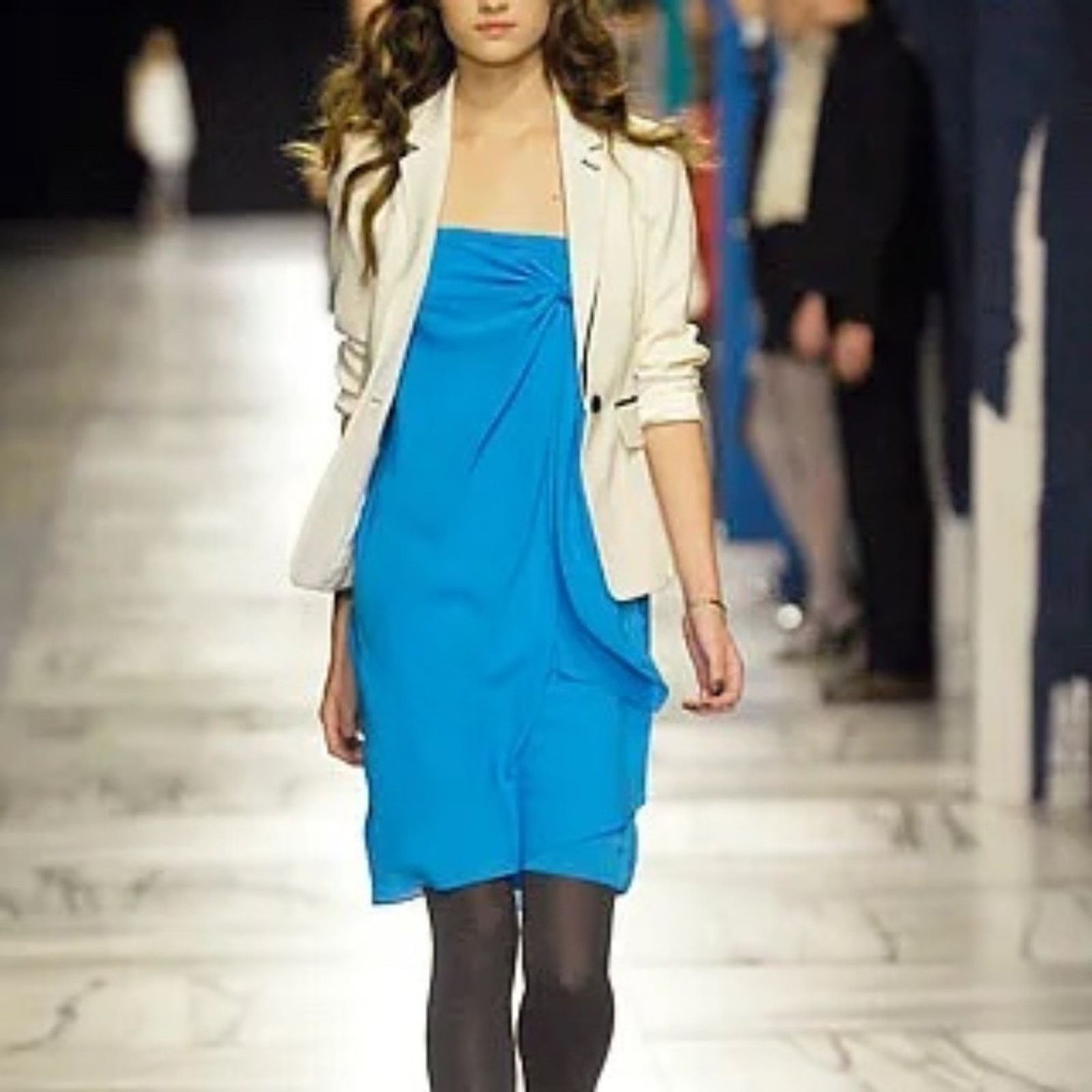 3.1 Phillip Lim 3.1 Phillip Lim Silk Blue Draped Strapless Mini Dress AW07 Size M / US 6-8 / IT 42-44 - 14 Thumbnail