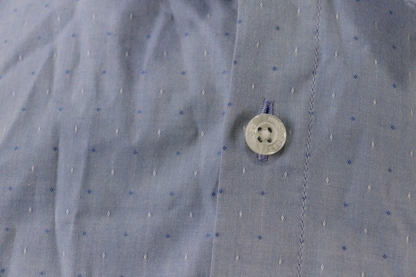 Hugo Boss Hugo Boss Regular Fit Blue Button Down Shirt Size XL Size US XL / EU 56 / 4 - 4 Thumbnail