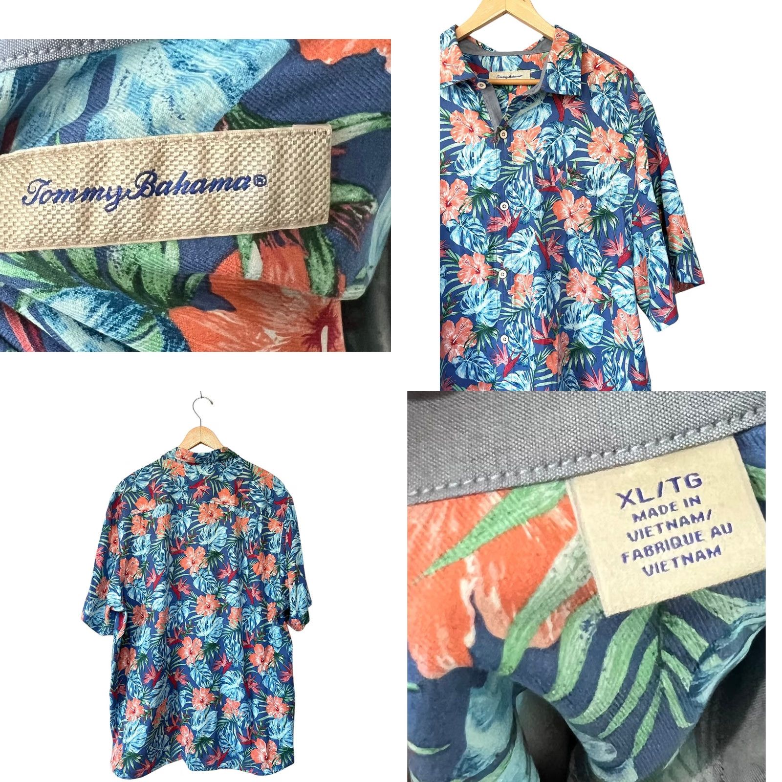 Tommy Bahama Tommy Bahama Men’s Silk Camp Short Sleeve Shirt XL Blue Hawaiian Tropical 100% Silk Button-Up" Size US XL / EU 56 / 4 - 8 Thumbnail