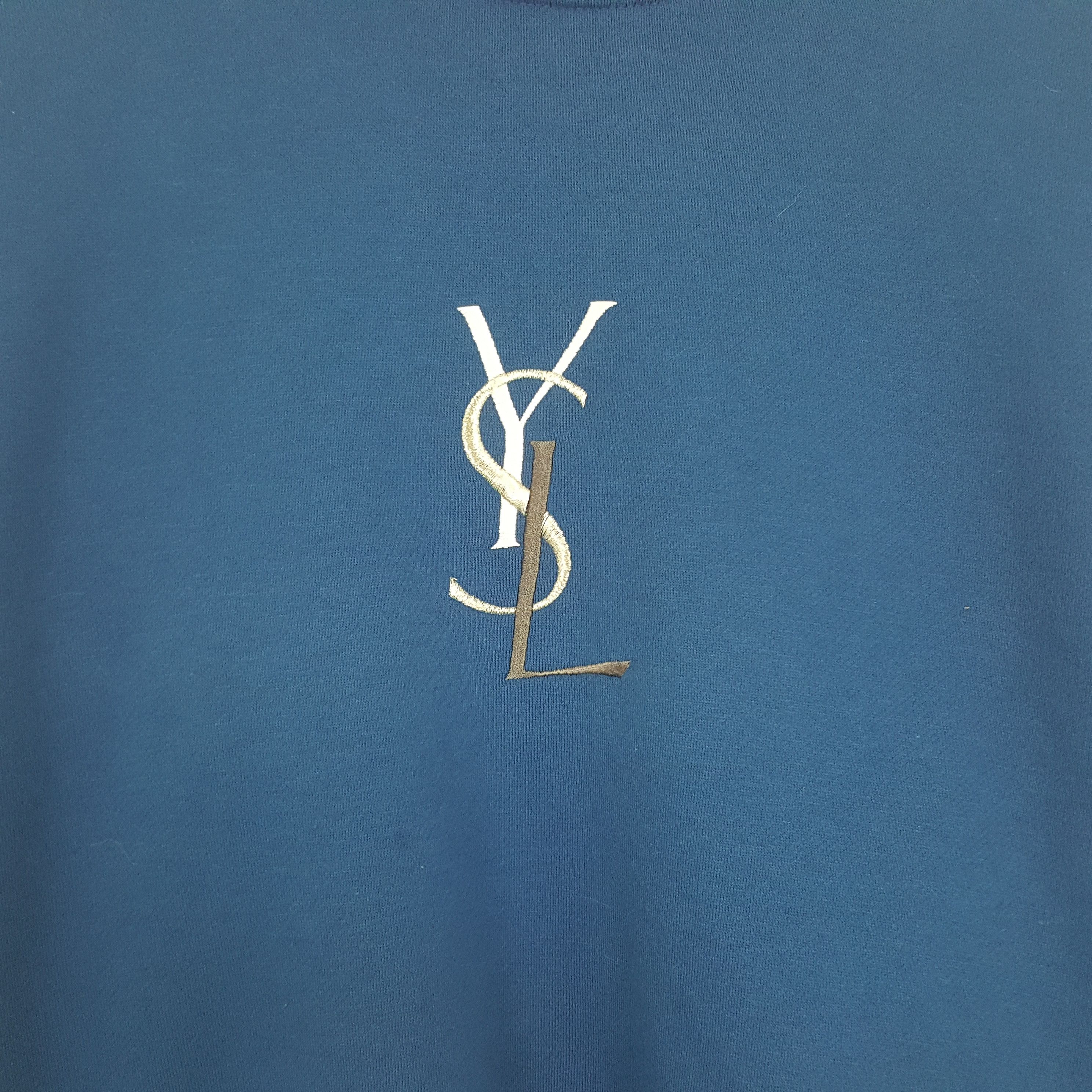 Designer × Japanese Brand × Yves Saint Laurent Vintage Yves Saint Laurent Embroidery Logo Sweatshirt Size US L / EU 52-54 / 3 - 2 Thumbnail