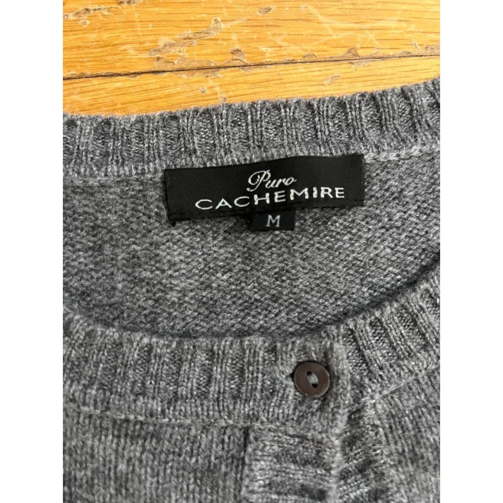& Other Stories Puro Cachemire gray geometric green sweater M A001578 Size M / US 6-8 / IT 42-44 - 2 Thumbnail