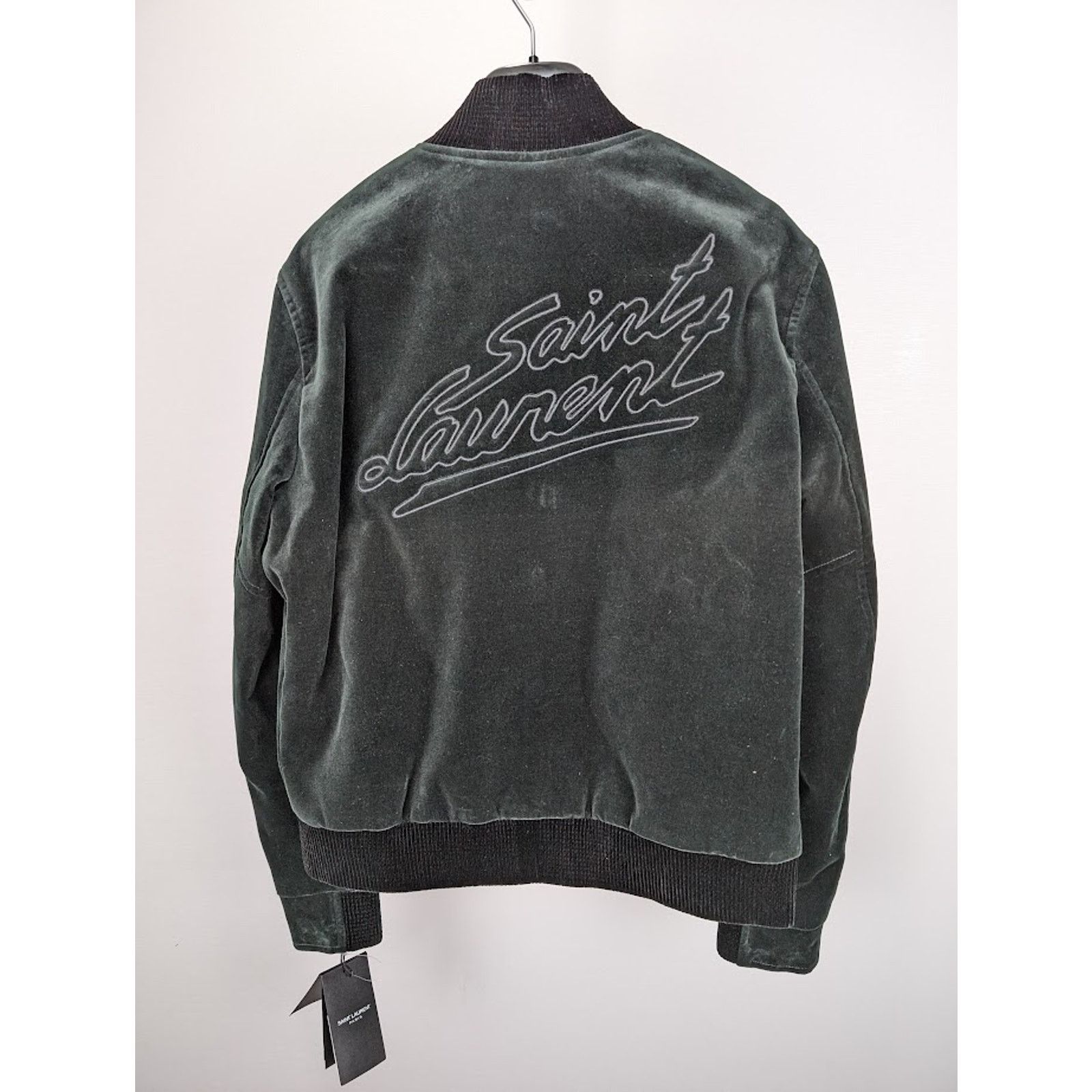 Saint Laurent Paris o1rshd1 Teddy College Cotton Jacket in Green Emerald Size US L / EU 52-54 / 3 - 1 Thumbnail