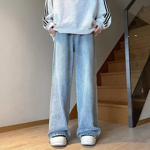 Japanese Brand Kagawa x Asuka Blue Baggy Track Wide Leg Flared Denim Jeans Size US 28 / EU 44 - 2 Thumbnail