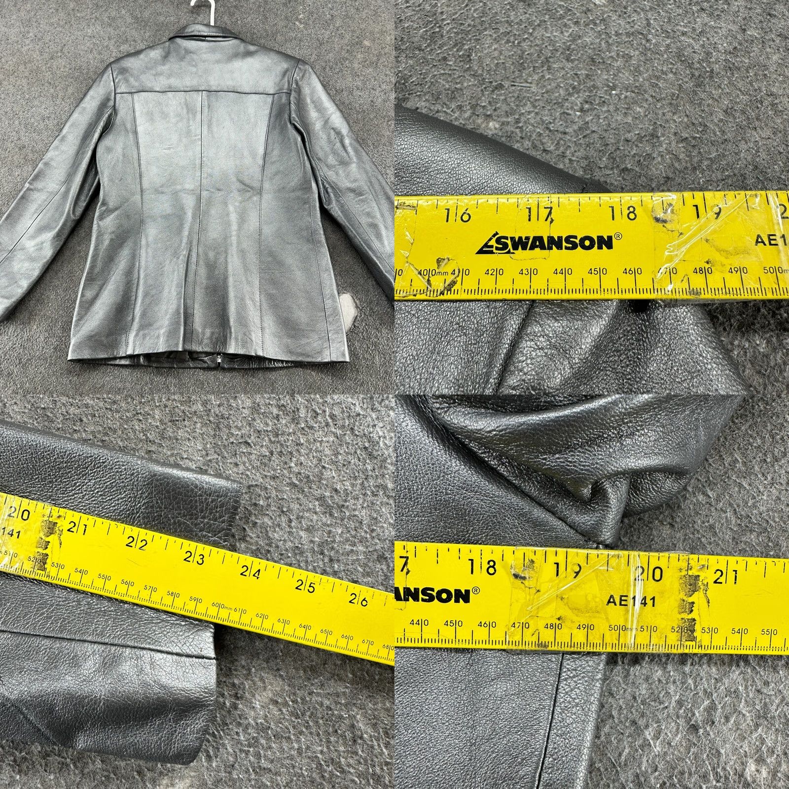 Alfani VINTAGE Alfani Jacket Womens M Silver Full Zip Lined Long 90s Jacket Size M / US 6-8 / IT 42-44 - 9 Thumbnail