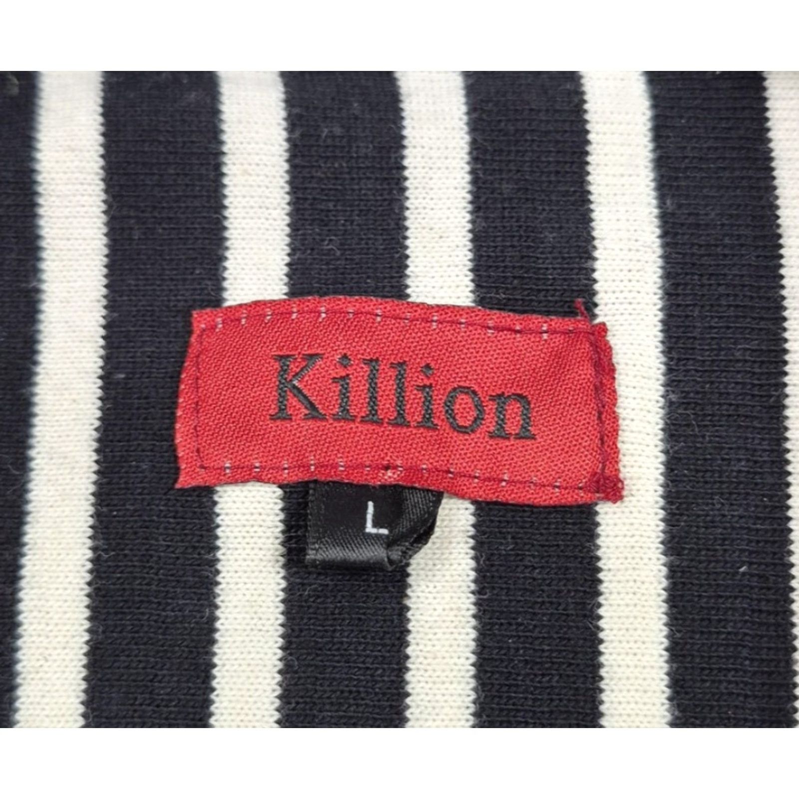 Vintage Killion Polo Shirt Mens Large Black White Stripe Band Collar Longline Casual Shirt Size US L / EU 52-54 / 3 - 5 Thumbnail