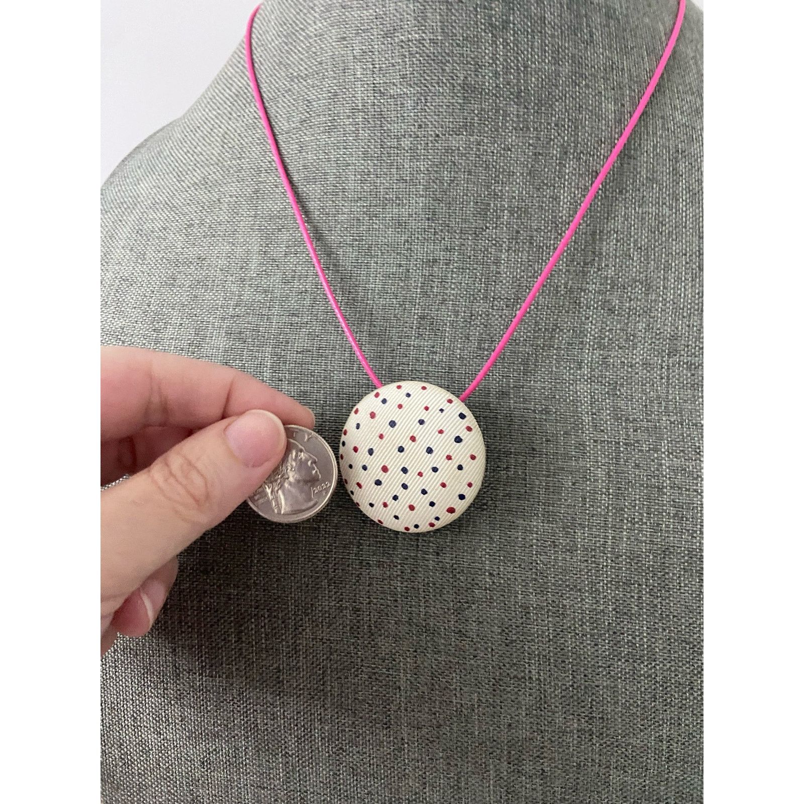 Vintage polka dot pendant necklace Size ONE SIZE - 2 Thumbnail