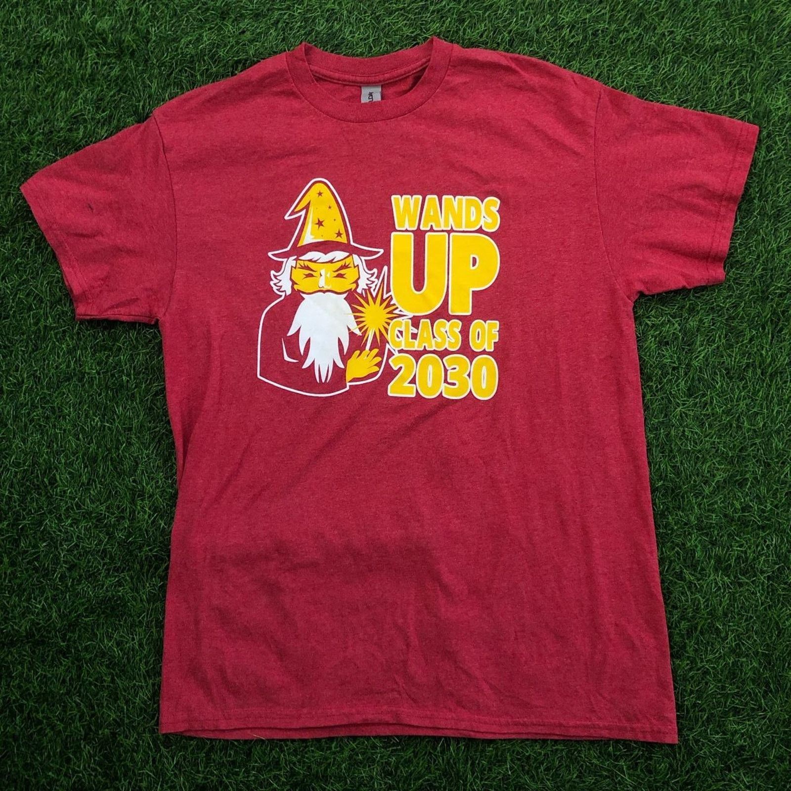 Gildan Red ‘Wands Up Class of 2030’ Wizard Graphic Tee Size US M / EU 48-50 / 2 - 1 Thumbnail