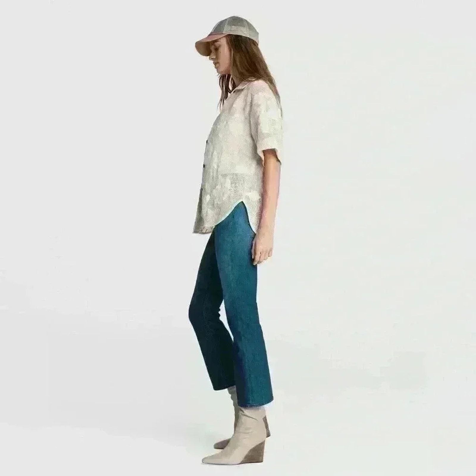 Rag & Bone RAG & BONE Mare Mesh Shirt Classic Fit Top Light Dove XXS Size XXS / US 00 / IT 34 - 5 Thumbnail