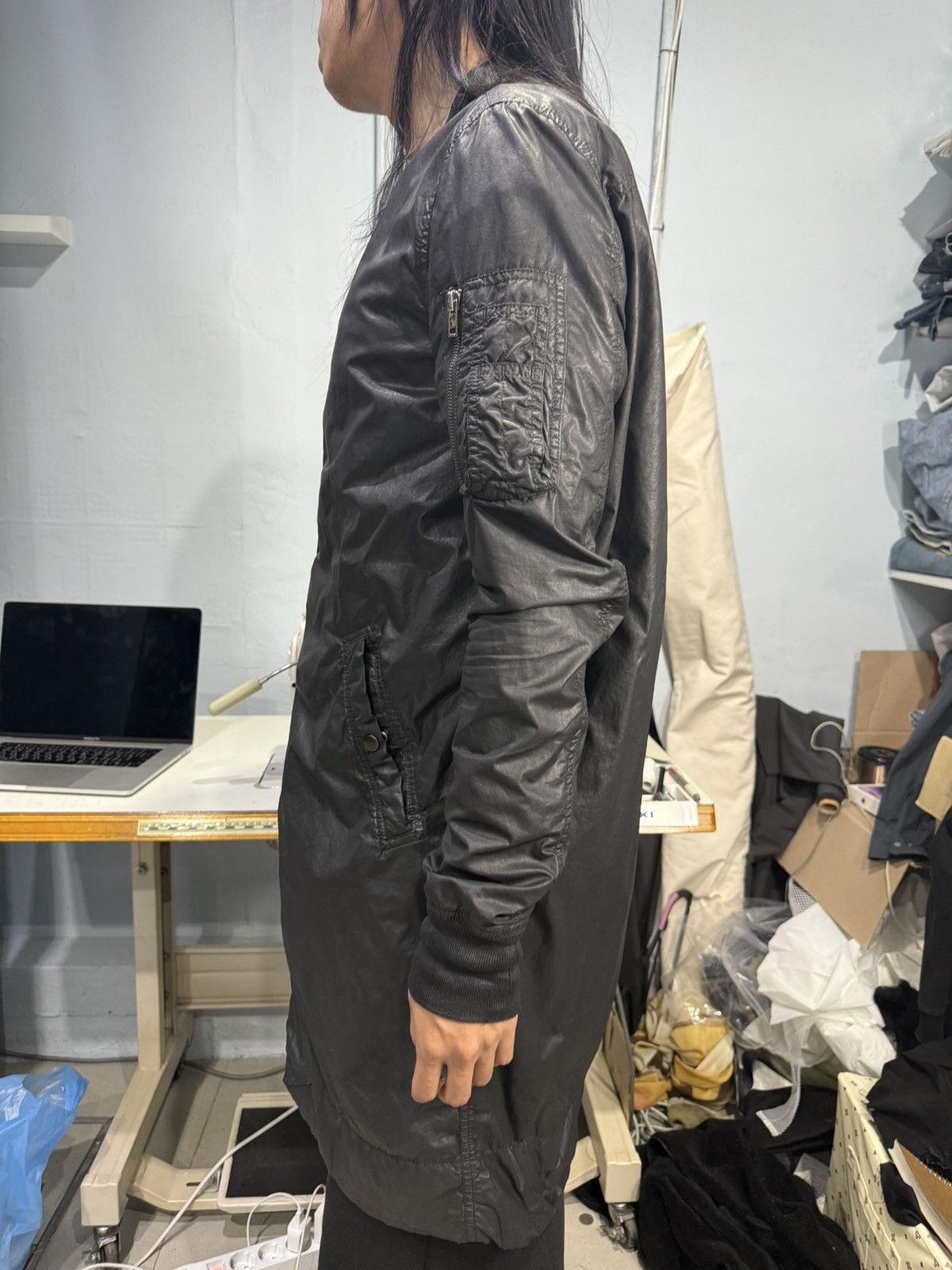 Rick Owens 2015 rick owens waxed leather ma-1 coat jacket Size US M / EU 48-50 / 2 - 4 Thumbnail