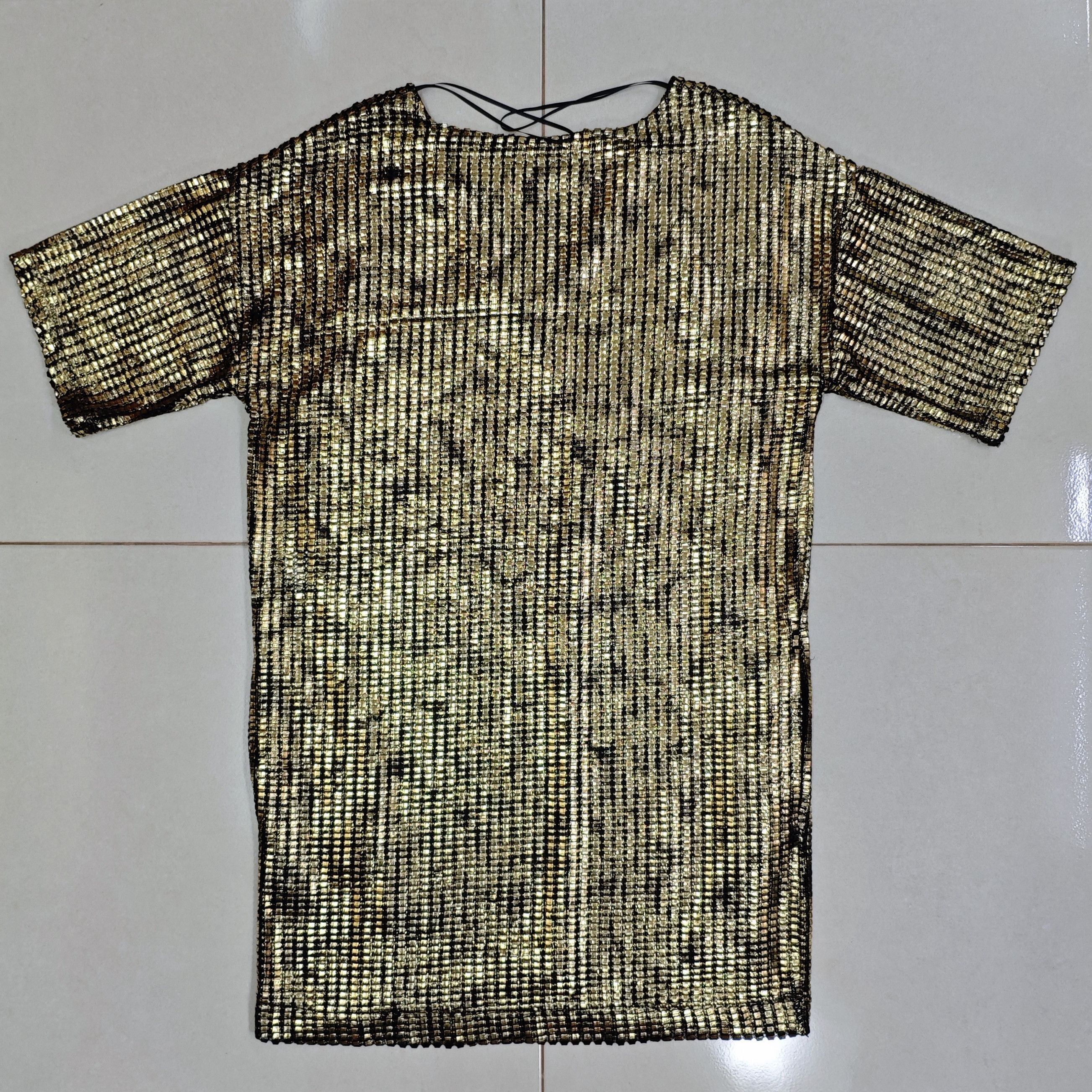 Zara ZARA BASIC Gold Metallic Dress Size M / US 6-8 / IT 42-44 - 10 Thumbnail