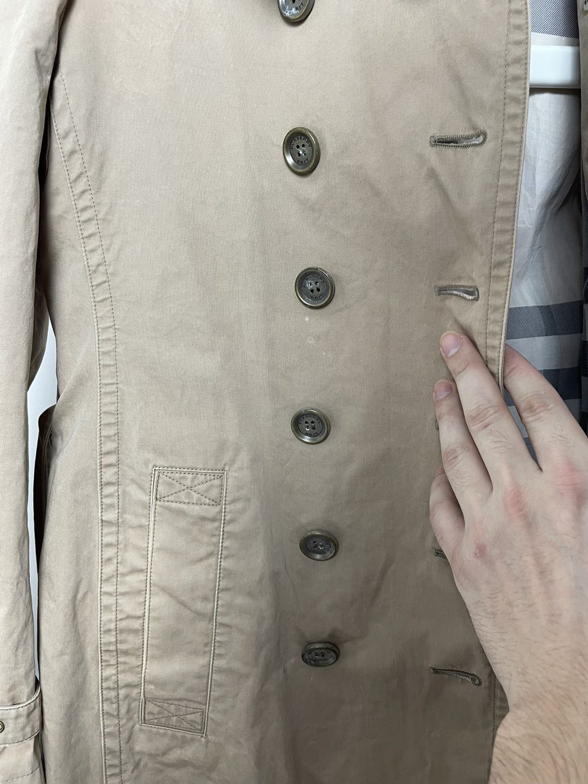 Burberry Burberry-Brit Trench Coat nova check Beige UK 10 USA 8 Size US XS / EU 42 / 0 - 12 Thumbnail
