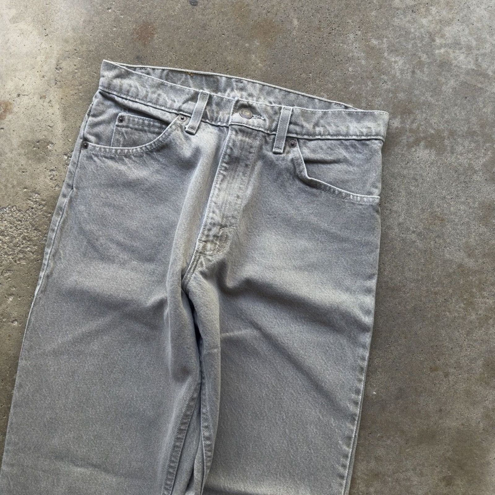 Levi's Vintage 90s Levi's 550 Grey Denim Jeans ERD Grunge Chrome Size US 31 - 3 Thumbnail