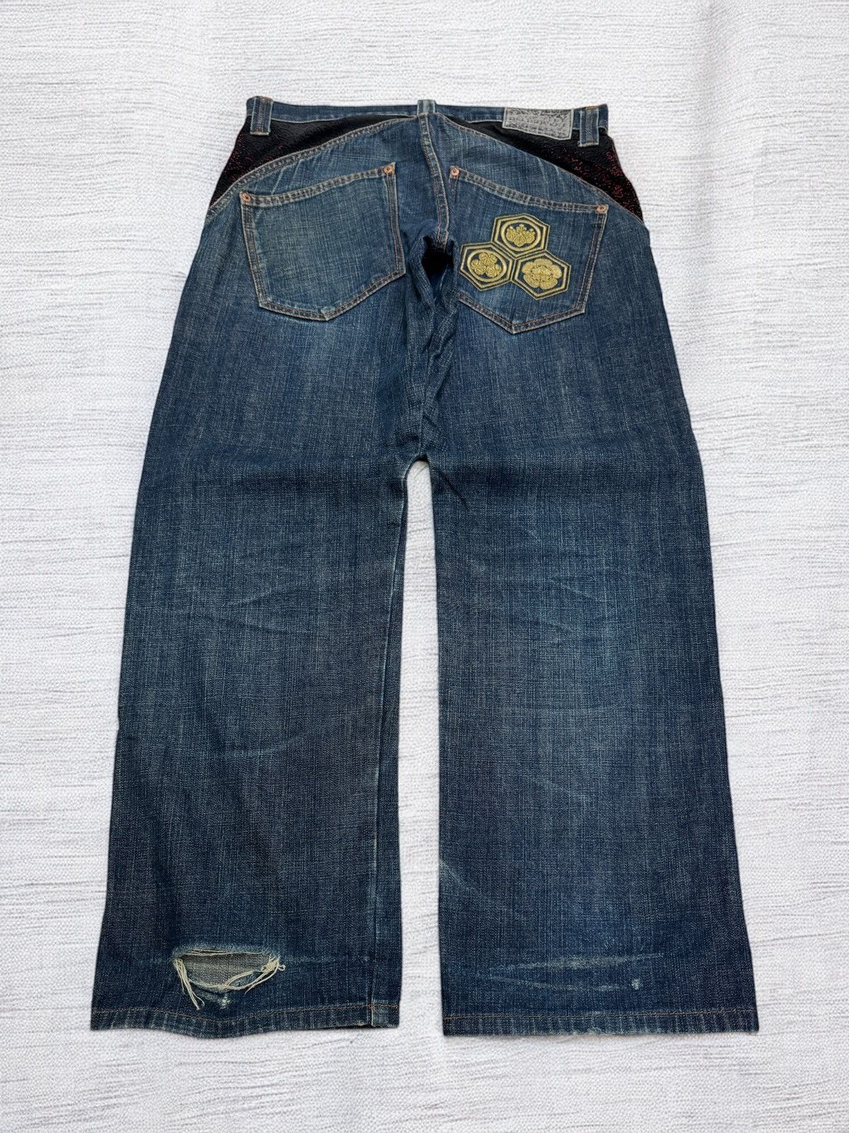 Japanese Brand Juvenile Delinquent Eastern Iconography Embroidery Distress Size US 32 / EU 48 - 1 Thumbnail