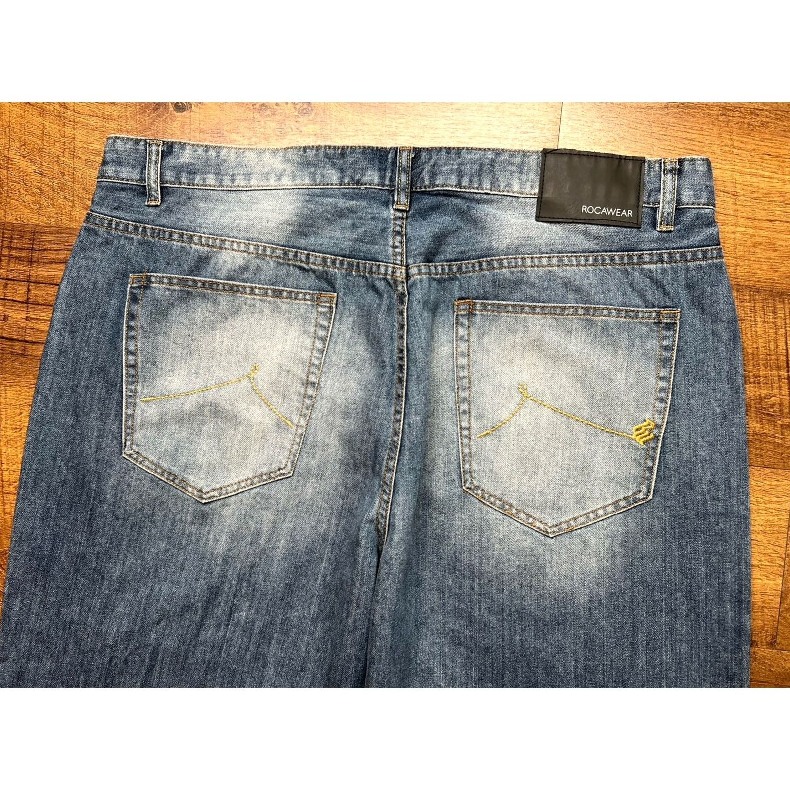 Rocawear VINTAGE Rocawear Baggy Jeans Mens 42x31 Blue Wide-Leg Grunge Skater Size US 42 / EU 58 - 4 Thumbnail