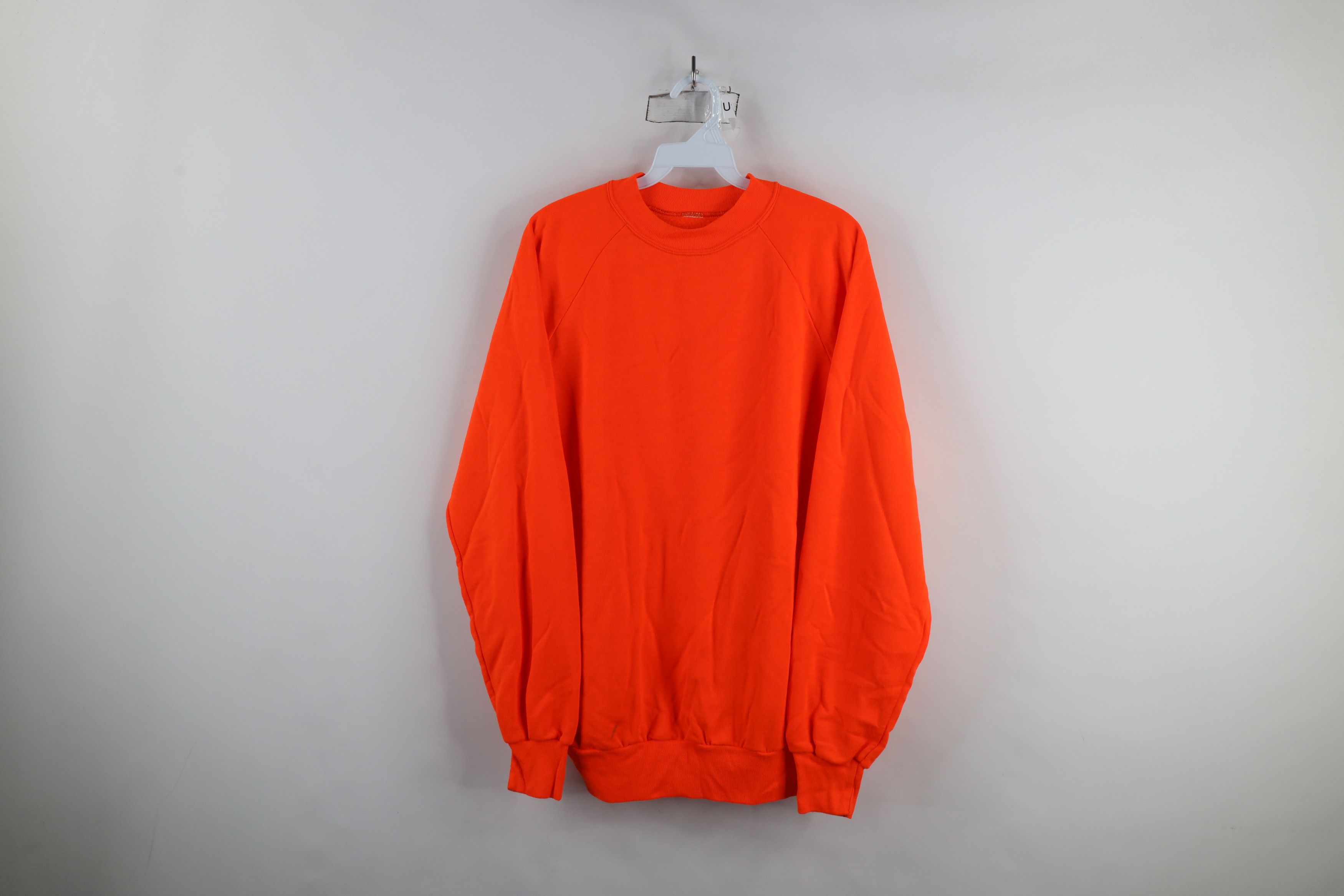 Vintage Vintage 80s 90s Streetwear Blank Sweatshirt Blaze Orange Size US XL / EU 56 / 4 - 1 Thumbnail