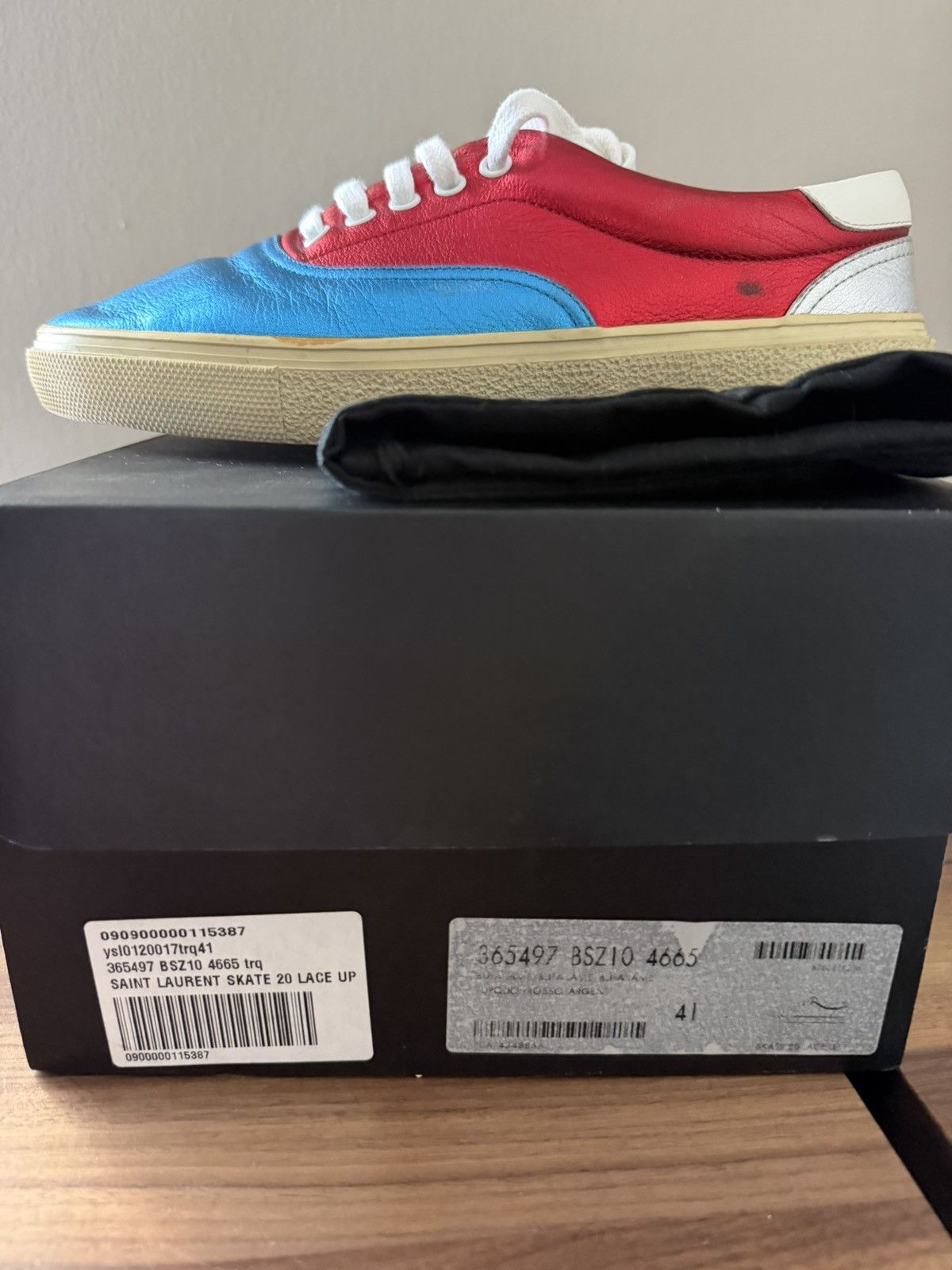 Saint Laurent Paris SAINT LAURENT PARIS - SKATE SNEAKERS RED/BLUE/SILVER Size US 8 / EU 41 - 8 Thumbnail