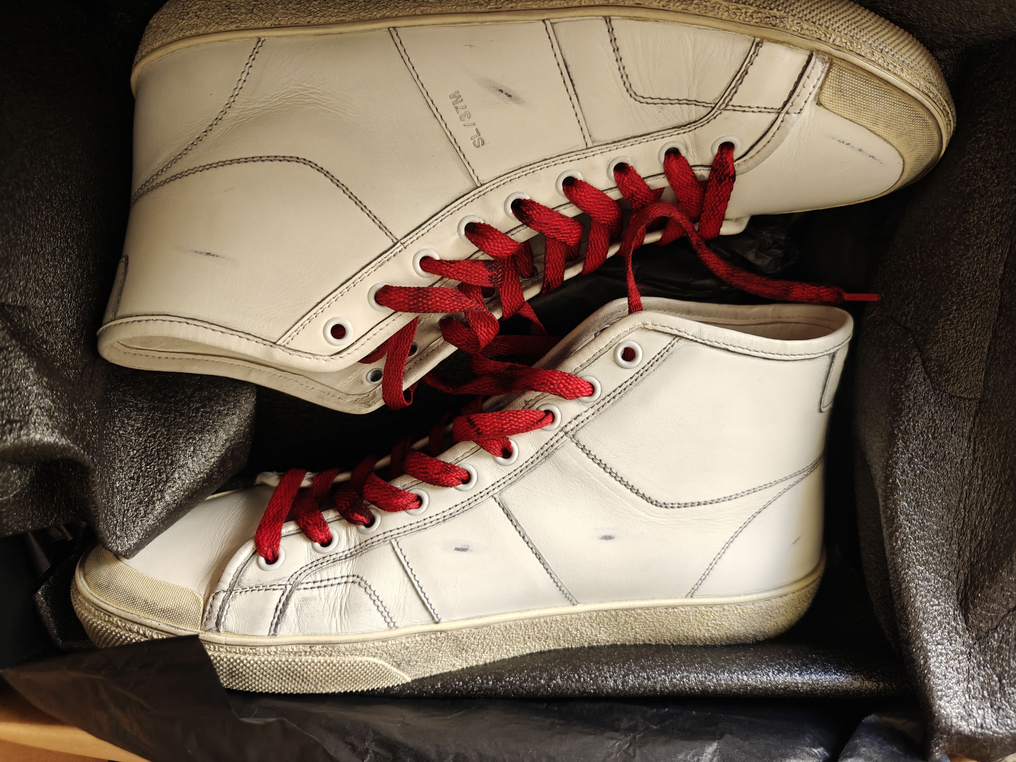 SAINT LAURENT シューズ 37 サンローランパリ レザー レザーシューズ 37 レディース ブラック YSL